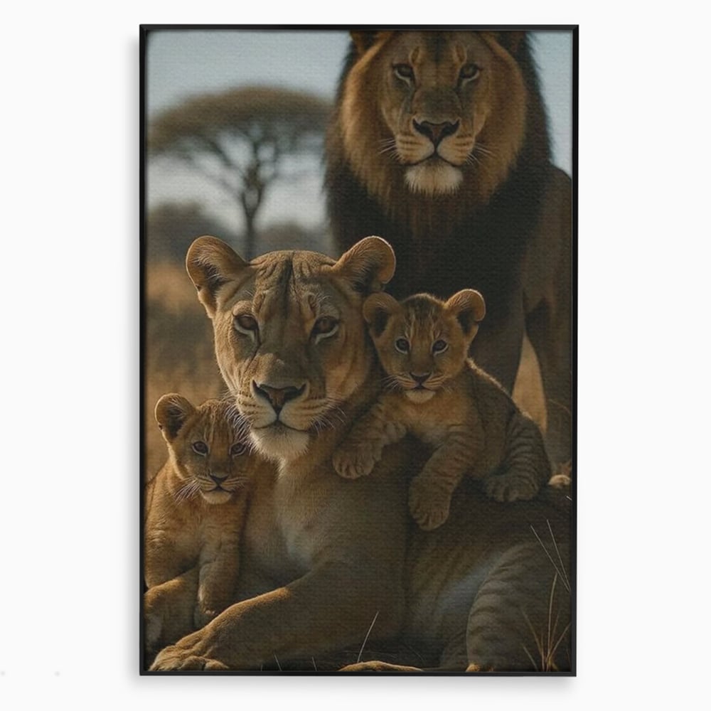 Leinwandbilder Premium, LuxCanva® M1547, Schatz des Königs, Savanne, Exotisch, König des Dschungels, Königreich, Macht, Löwen, Familie, Natur, Schlafzimmer, Büro, Wohnen