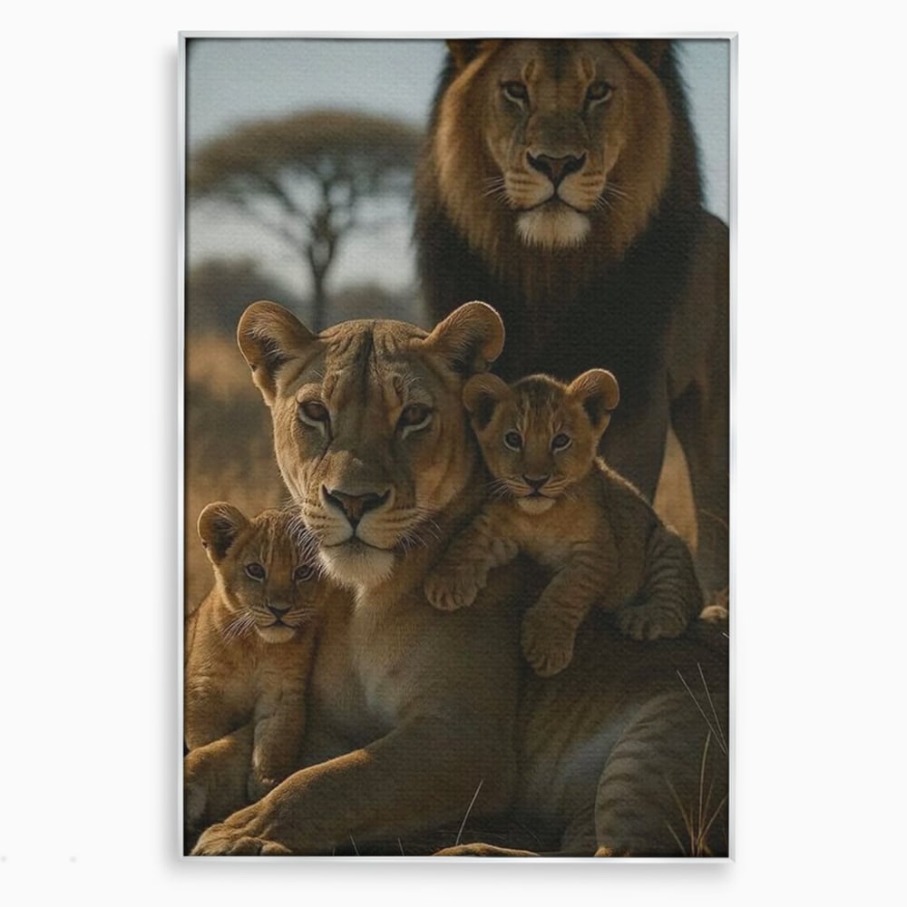Leinwandbilder Premium, LuxCanva® M1547, Schatz des Königs, Savanne, Exotisch, König des Dschungels, Königreich, Macht, Löwen, Familie, Natur, Schlafzimmer, Büro, Wohnen