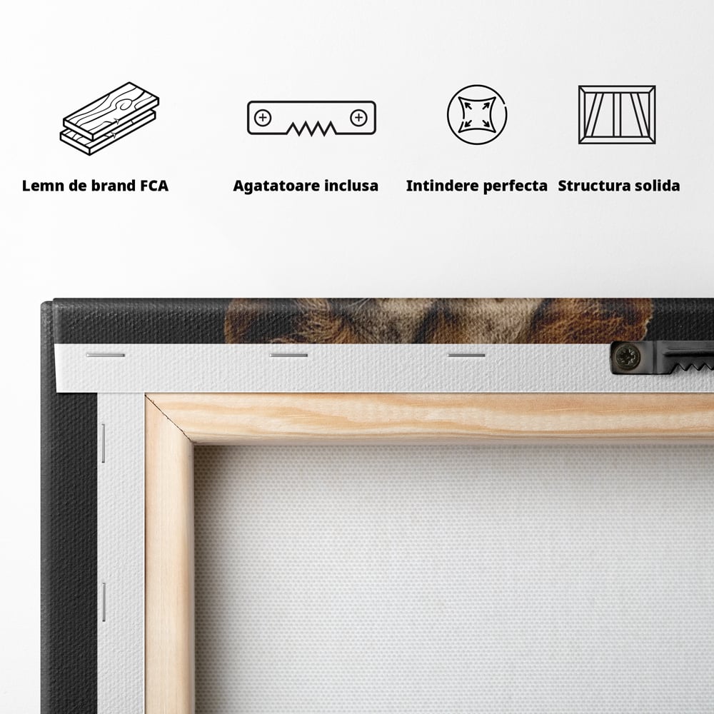 Tablou Canvas Premium, LuxCanva® M1549, Taria unui Neam, Tata, Fiu, Rege, Print, Dinastie, Lei, Animale, Coroana, Dormitor, Birou, Living