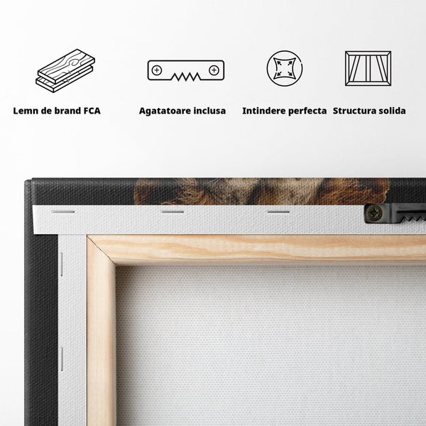 Tablou Canvas Premium, LuxCanva® M1549, Taria unui Neam, Tata, Fiu, Rege, Print, Dinastie, Lei, Animale, Coroana, Dormitor, Birou, Living