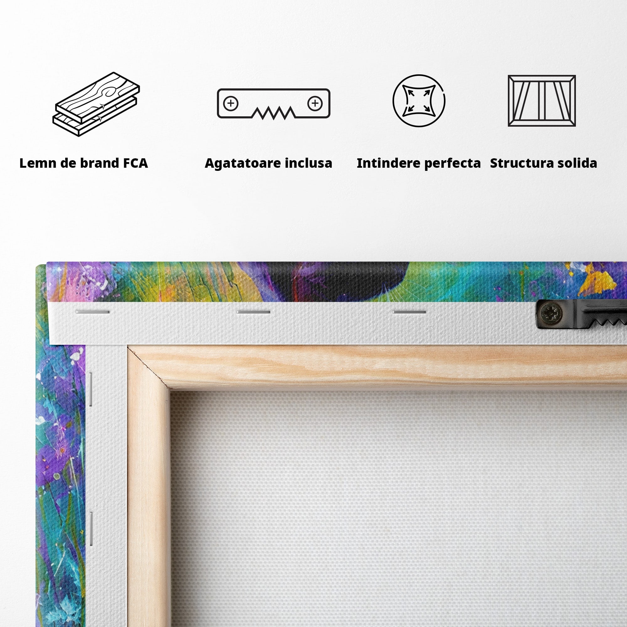 Tablou Canvas Premium LuxCanva® M1550, Pisica In Campul De Flori, Pisica, Flori, Natura, Vibrant, Living, Culori Vibrante