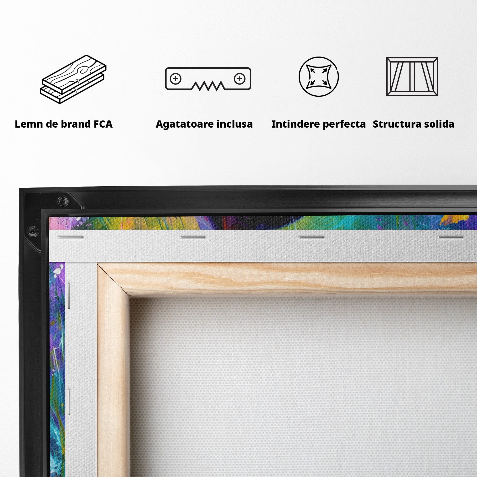 Tablou Canvas Premium LuxCanva® M1550, Pisica In Campul De Flori, Pisica, Flori, Natura, Vibrant, Living, Culori Vibrante