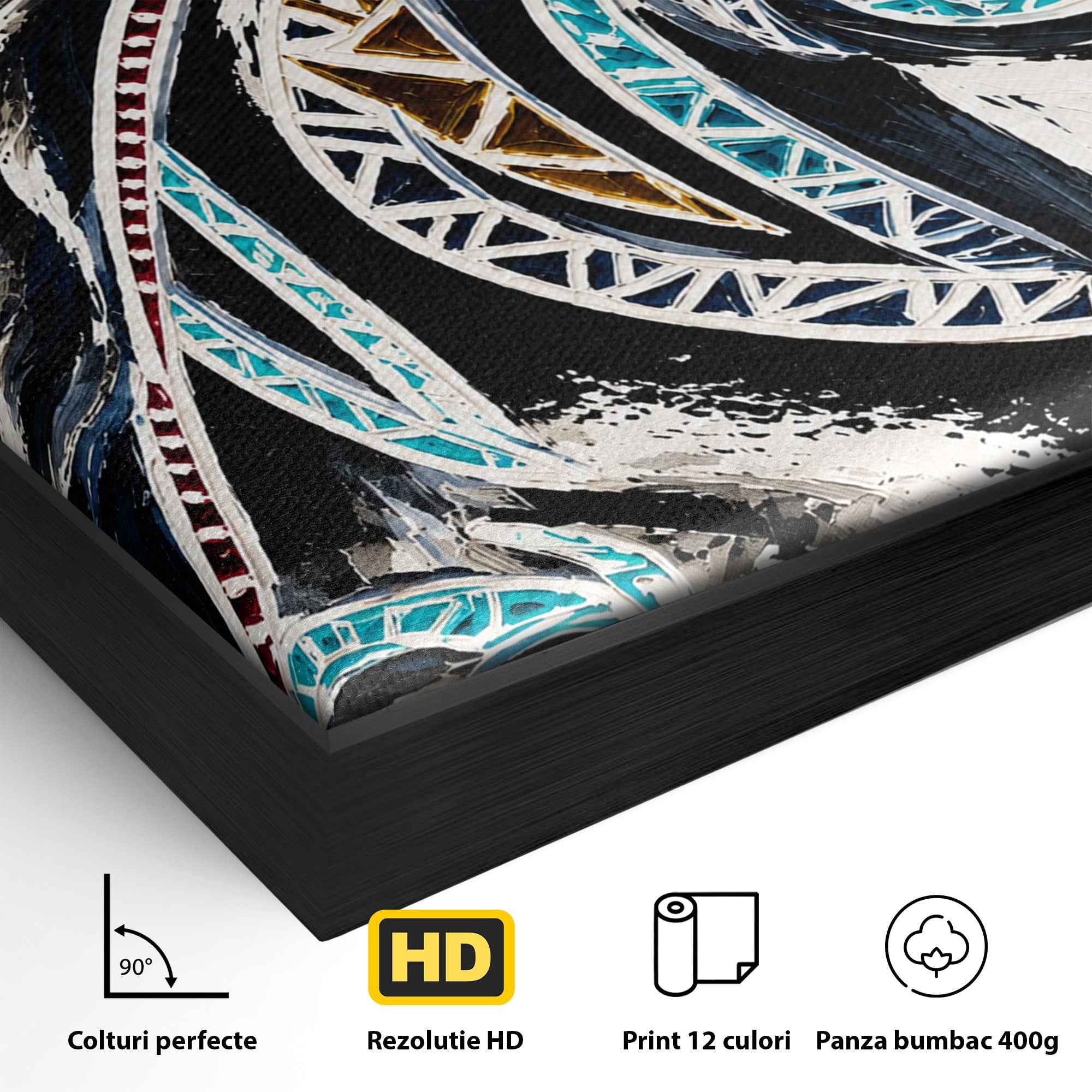 Tablou Canvas Premium LuxCanva® M1551, Calul Tribal, Cal, Tribal, Arta, Living, Dormitor, Culori Vibrante