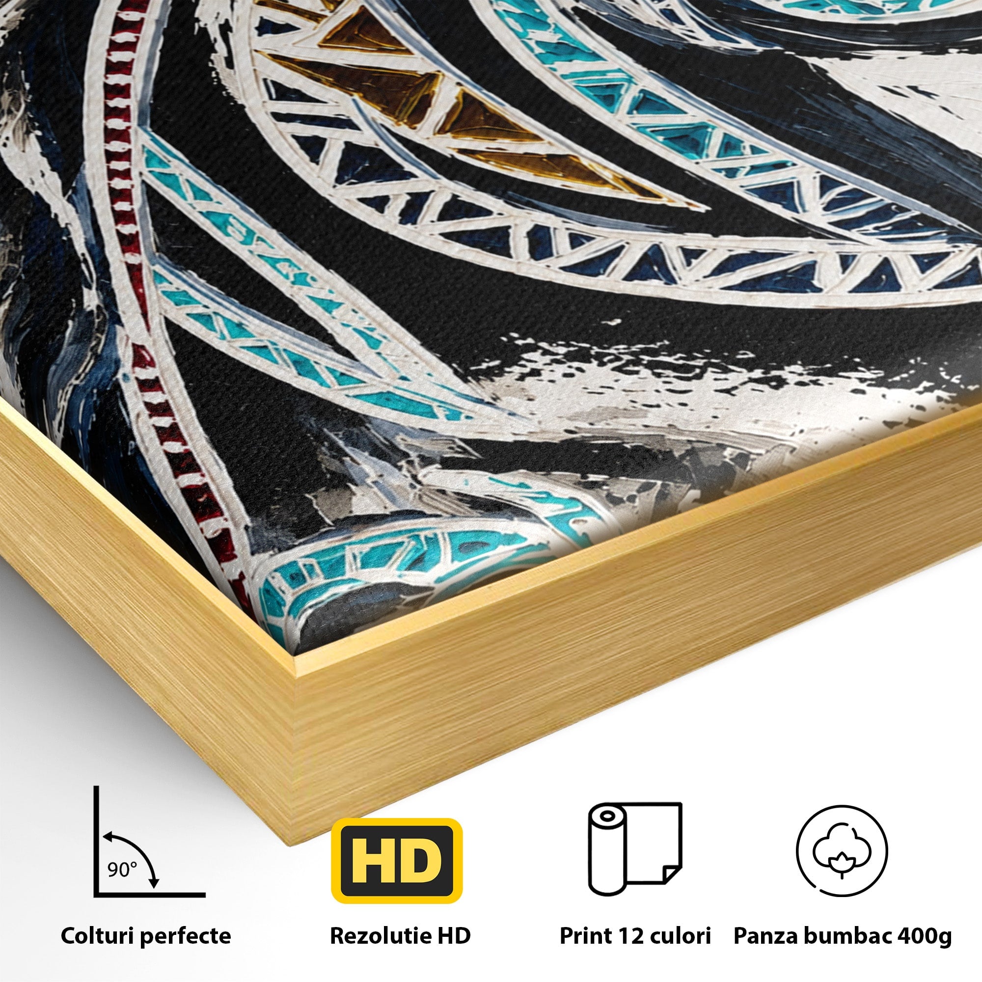 Tablou Canvas Premium LuxCanva® M1551, Calul Tribal, Cal, Tribal, Arta, Living, Dormitor, Culori Vibrante