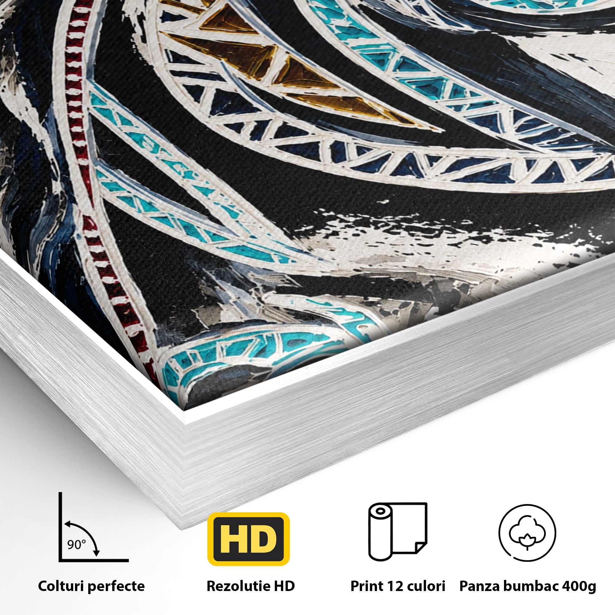 Tablou Canvas Premium LuxCanva® M1551, Calul Tribal, Cal, Tribal, Arta, Living, Dormitor, Culori Vibrante