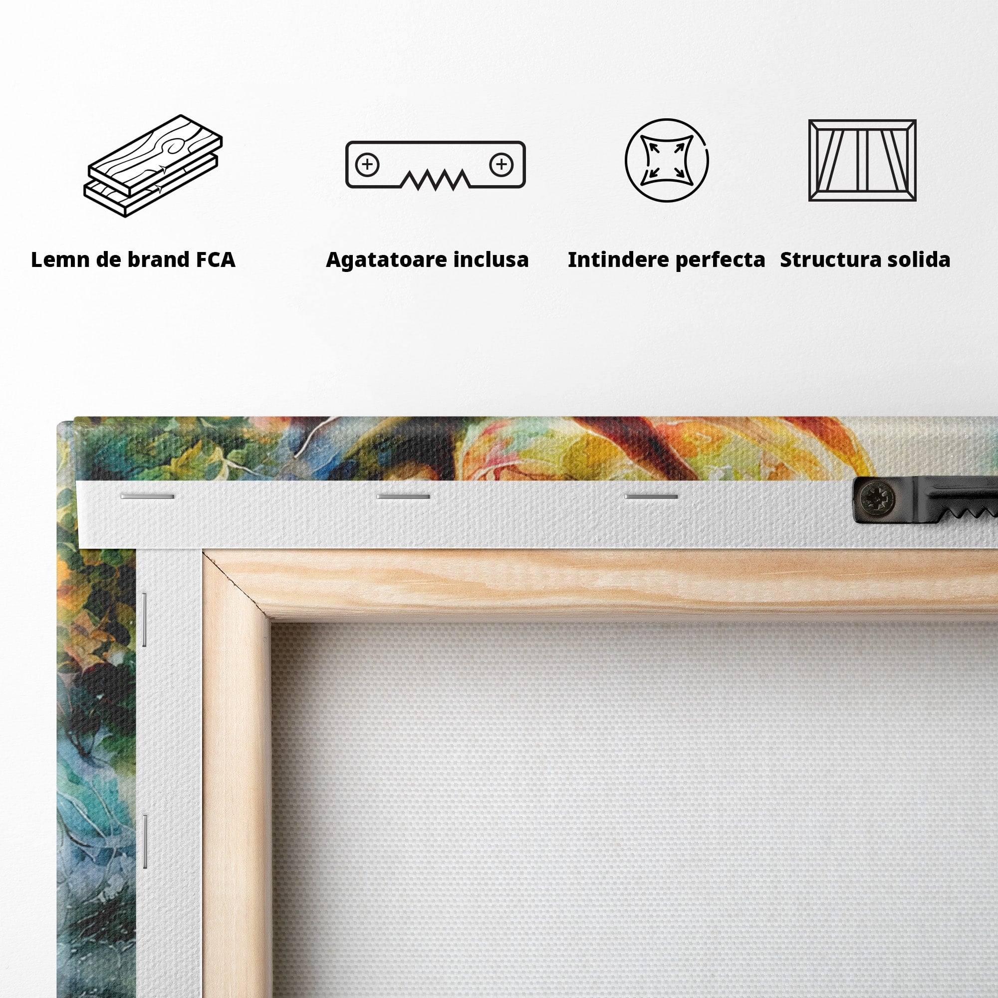 Tablou Canvas Premium LuxCanva® M1554, Cerbul Magic, Cerb, Natura, Pictura, Living, Vara, Silueta, Culori Vibrante