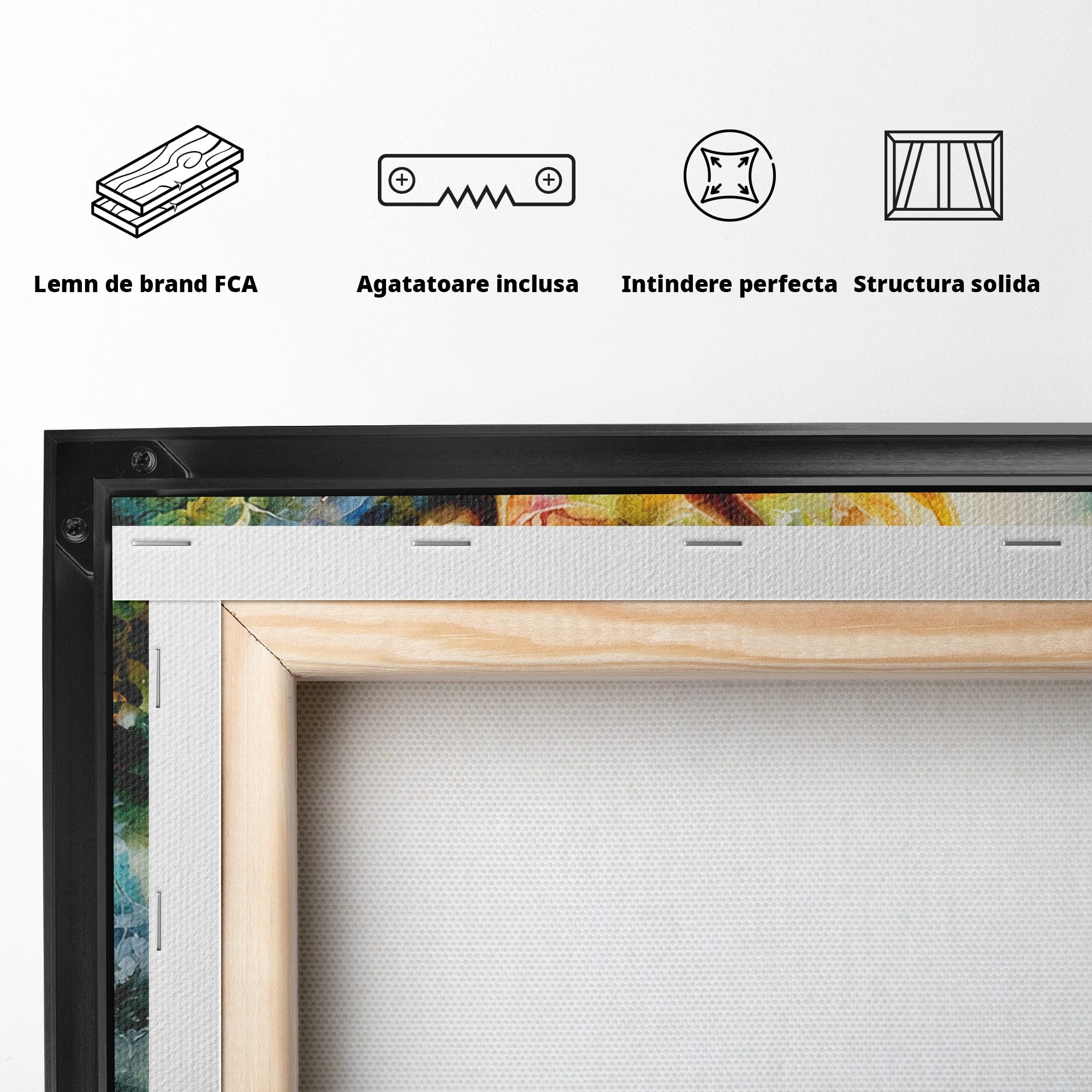 Tablou Canvas Premium LuxCanva® M1554, Cerbul Magic, Cerb, Natura, Pictura, Living, Vara, Silueta, Culori Vibrante