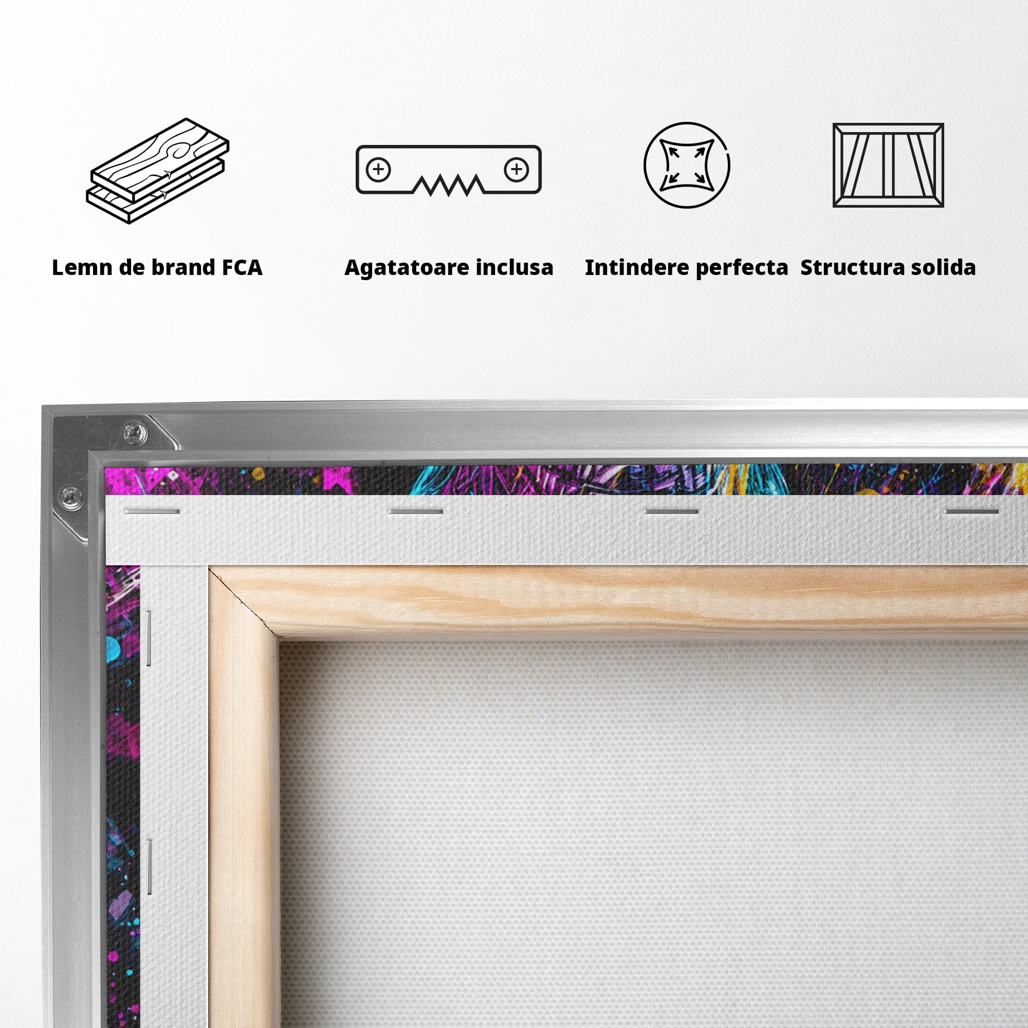 Tablou Canvas Premium LuxCanva® M1555, Elefantul Magic, Elefant, Arta Abstracta, Vibrant, Safari, Living, Dormitor, Culori Vibrante