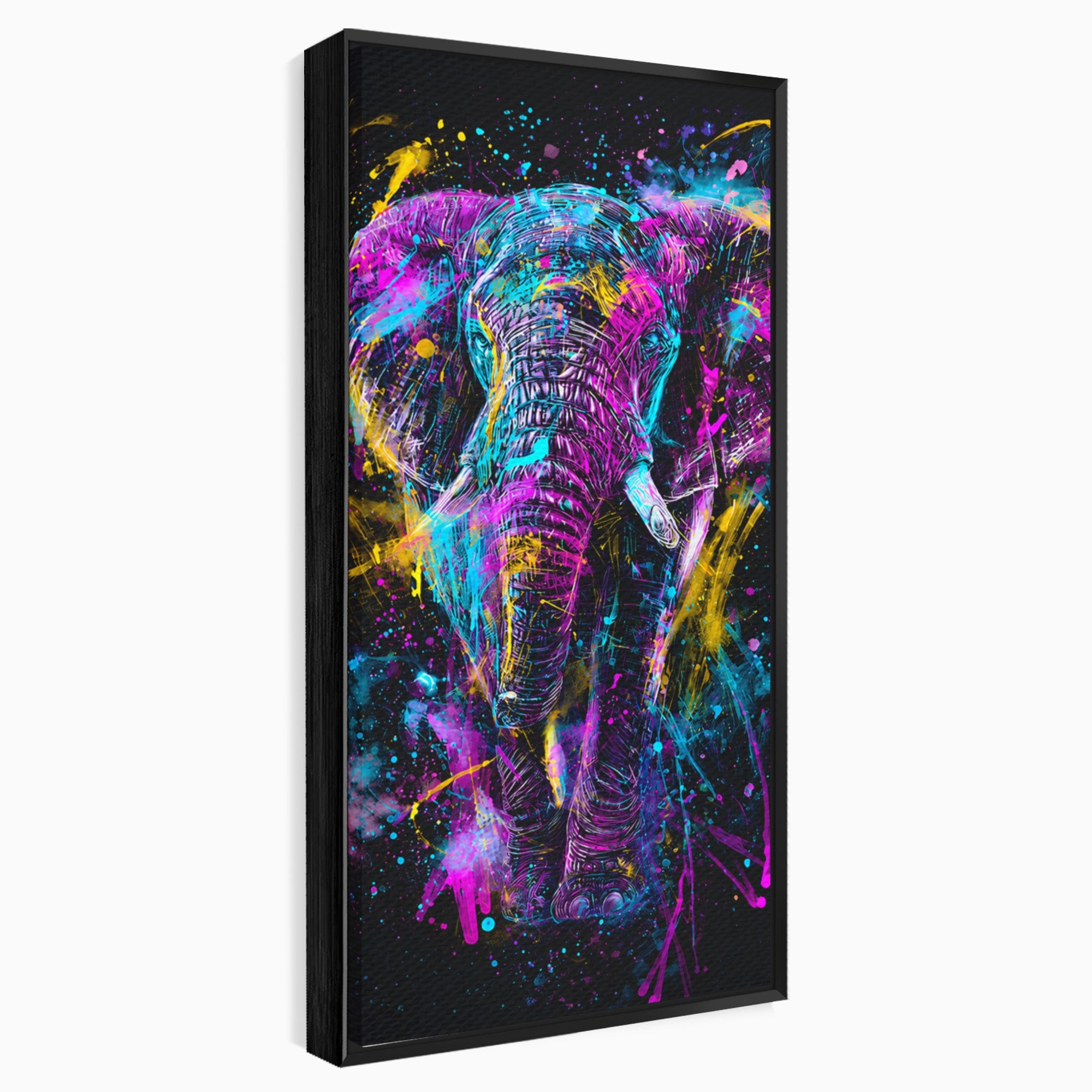 Tablou Canvas Premium LuxCanva® M1555, Elefantul Magic, Elefant, Arta Abstracta, Vibrant, Safari, Living, Dormitor, Culori Vibrante