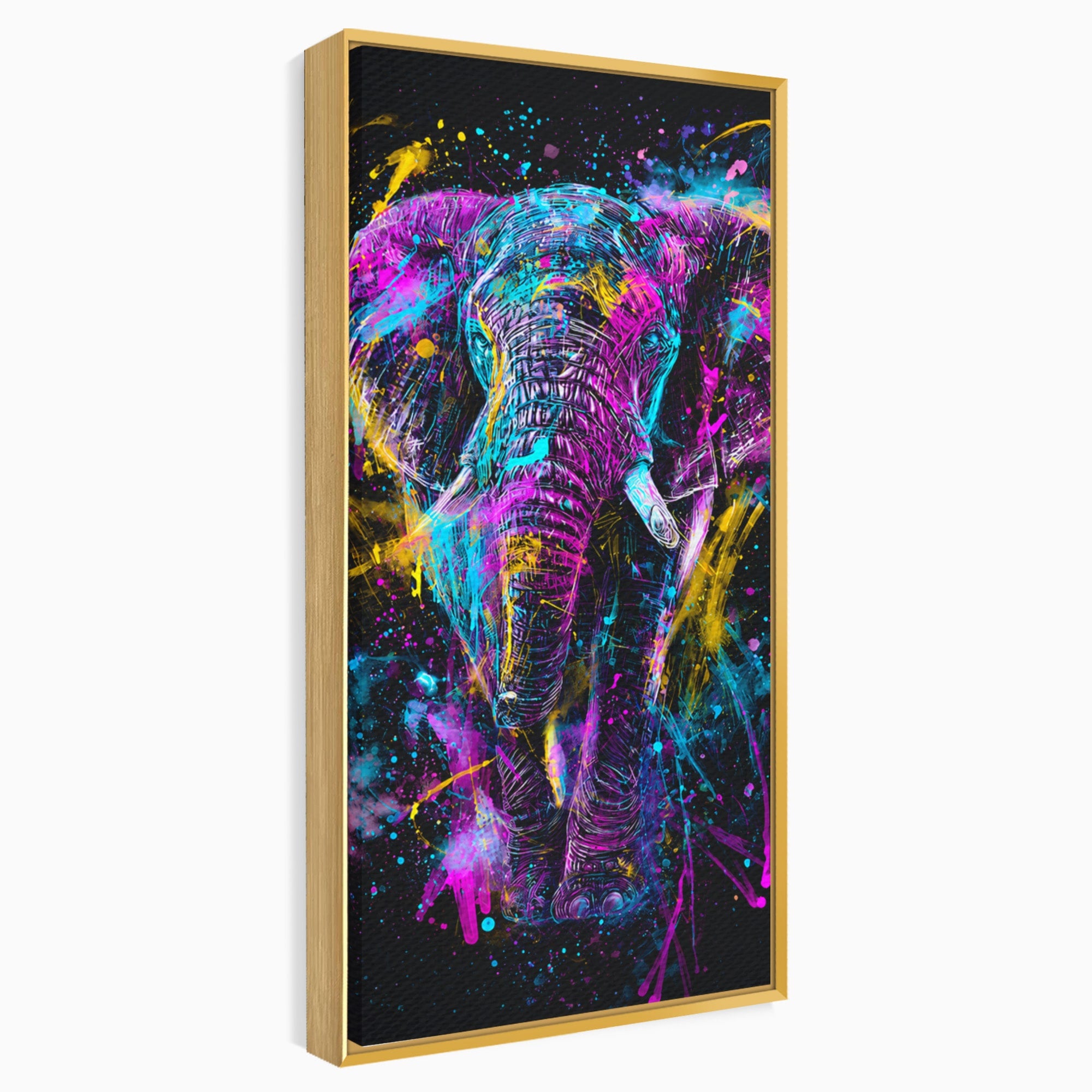 Tablou Canvas Premium LuxCanva® M1555, Elefantul Magic, Elefant, Arta Abstracta, Vibrant, Safari, Living, Dormitor, Culori Vibrante