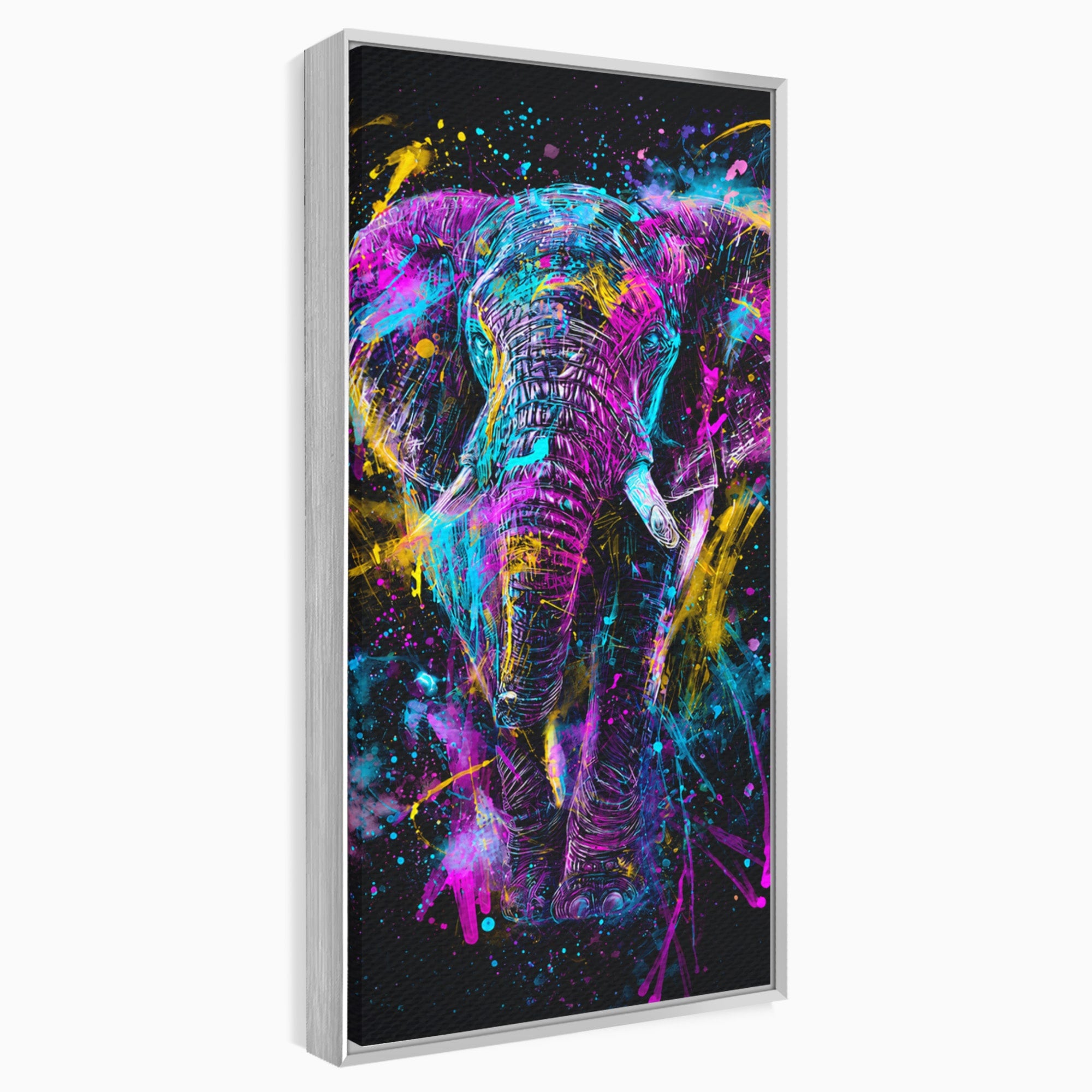 Tablou Canvas Premium LuxCanva® M1555, Elefantul Magic, Elefant, Arta Abstracta, Vibrant, Safari, Living, Dormitor, Culori Vibrante