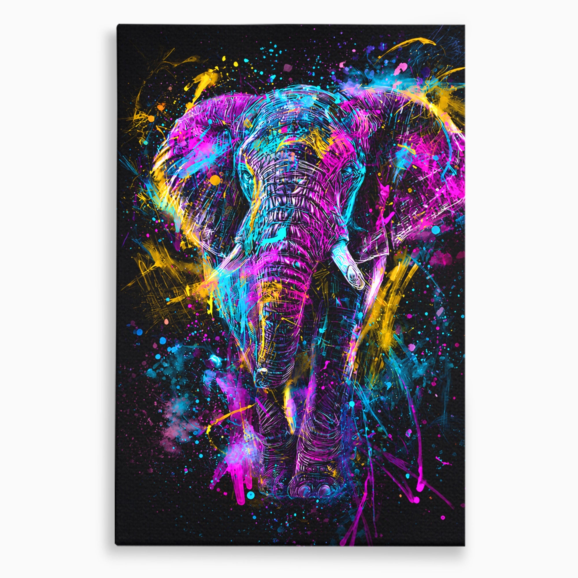 Tablou Canvas Premium LuxCanva® M1555, Elefantul Magic, Elefant, Arta Abstracta, Vibrant, Safari, Living, Dormitor, Culori Vibrante