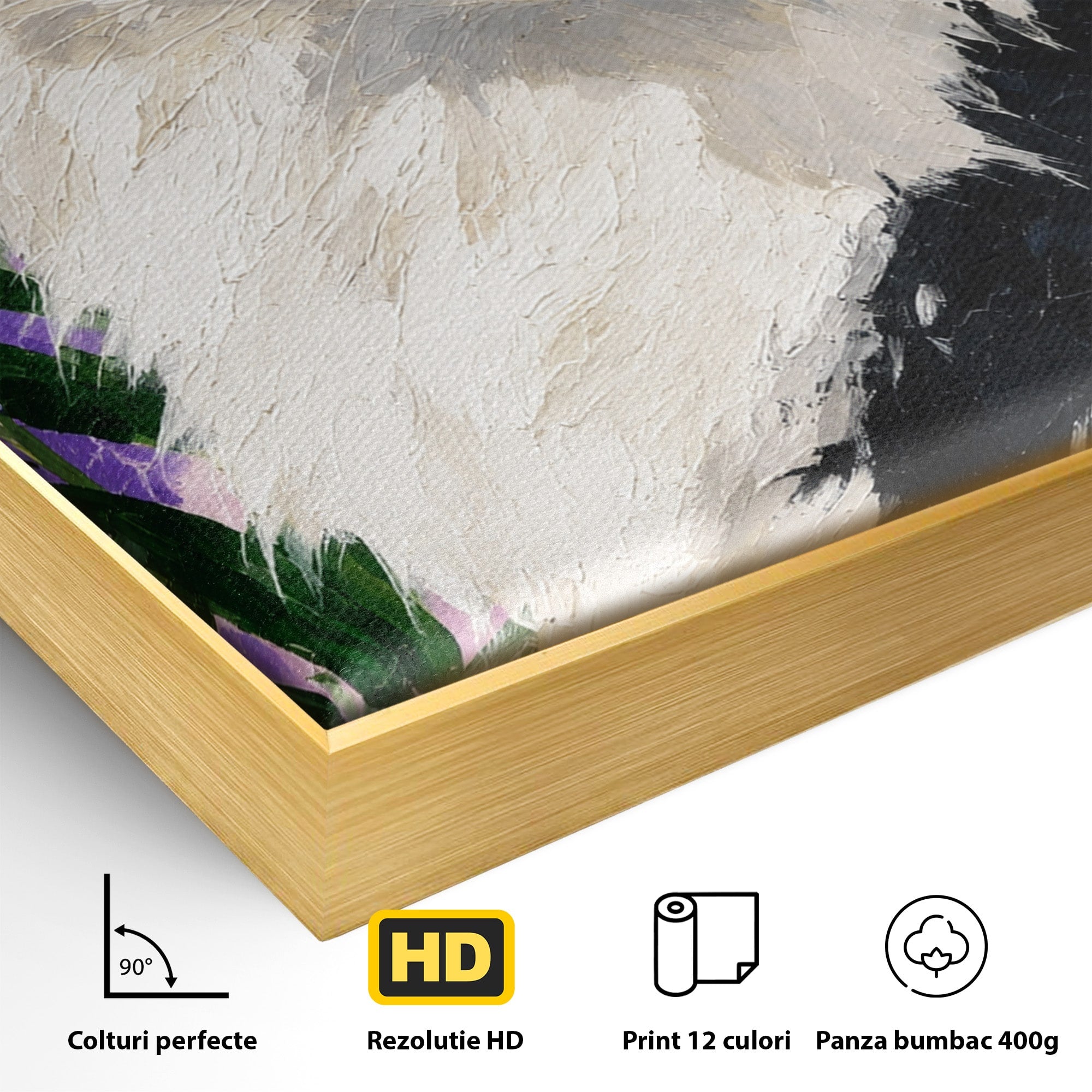 Tablou Canvas Premium LuxCanva® M1556, Pisica Eleganta, Pisica, Portret, Eleganta, Living, Dormitor, Culori Vibrante
