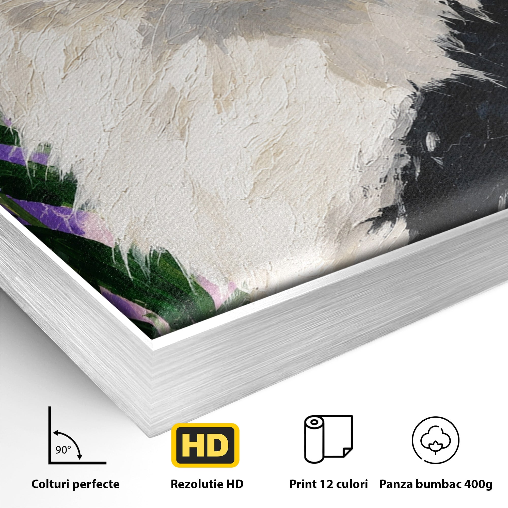 Tablou Canvas Premium LuxCanva® M1556, Pisica Eleganta, Pisica, Portret, Eleganta, Living, Dormitor, Culori Vibrante