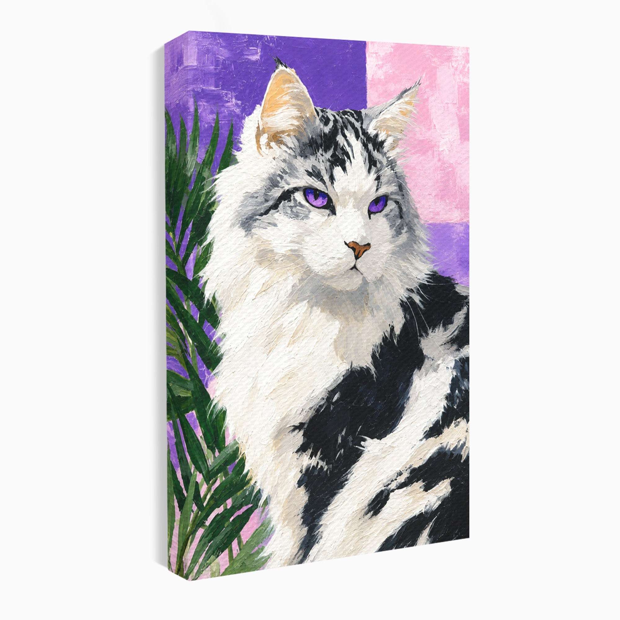 Tablou Canvas Premium LuxCanva® M1556, Pisica Eleganta, Pisica, Portret, Eleganta, Living, Dormitor, Culori Vibrante