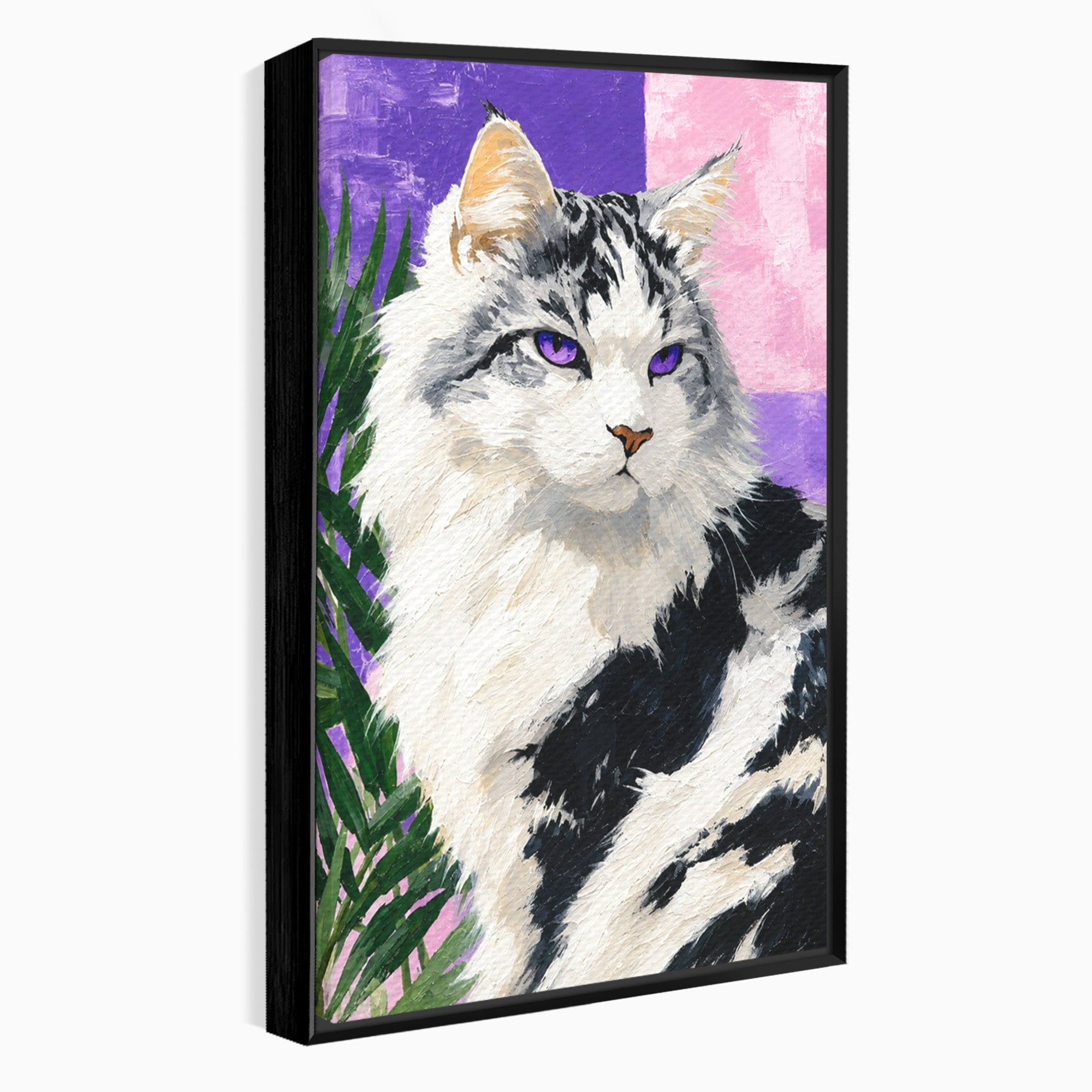 Tablou Canvas Premium LuxCanva® M1556, Pisica Eleganta, Pisica, Portret, Eleganta, Living, Dormitor, Culori Vibrante