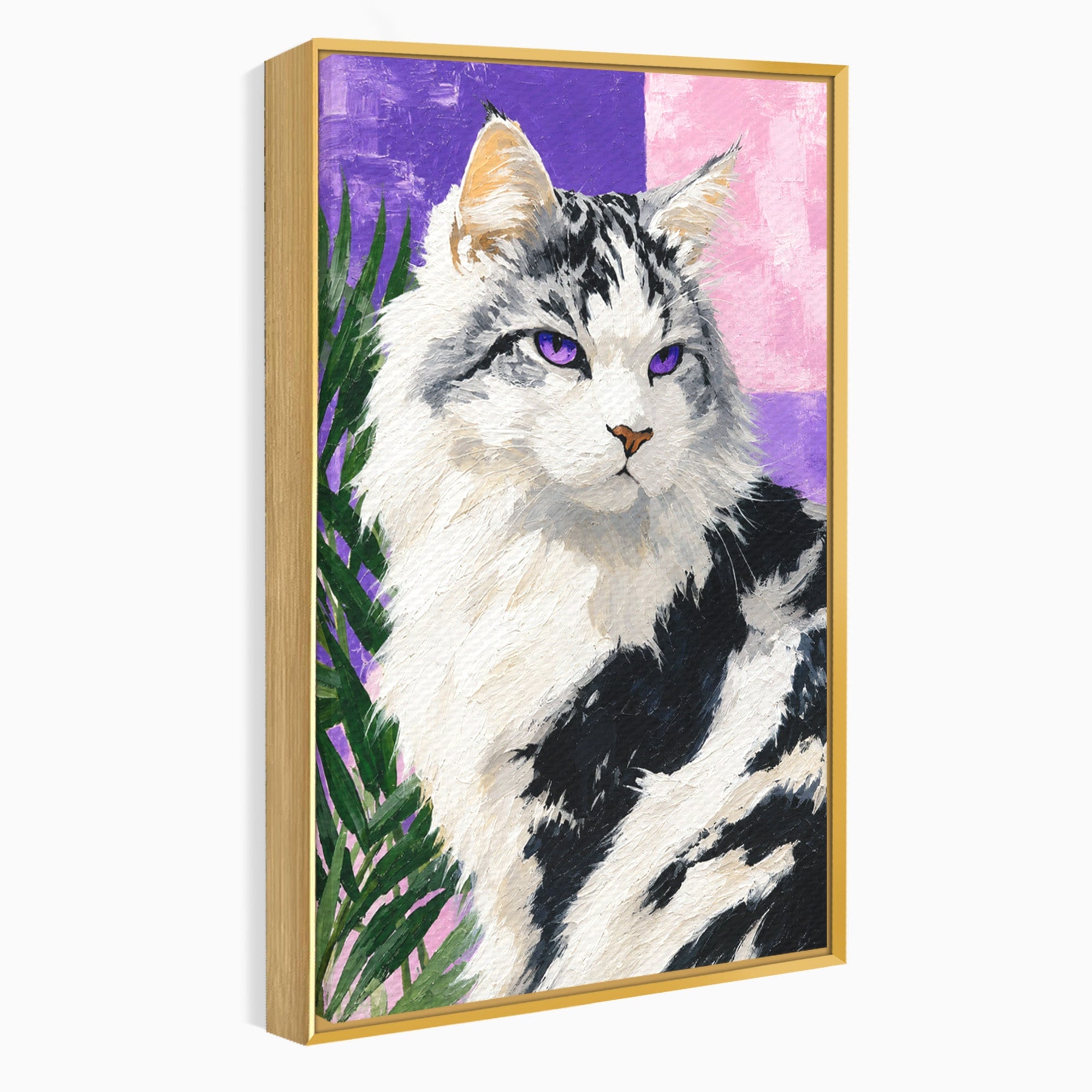 Tablou Canvas Premium LuxCanva® M1556, Pisica Eleganta, Pisica, Portret, Eleganta, Living, Dormitor, Culori Vibrante