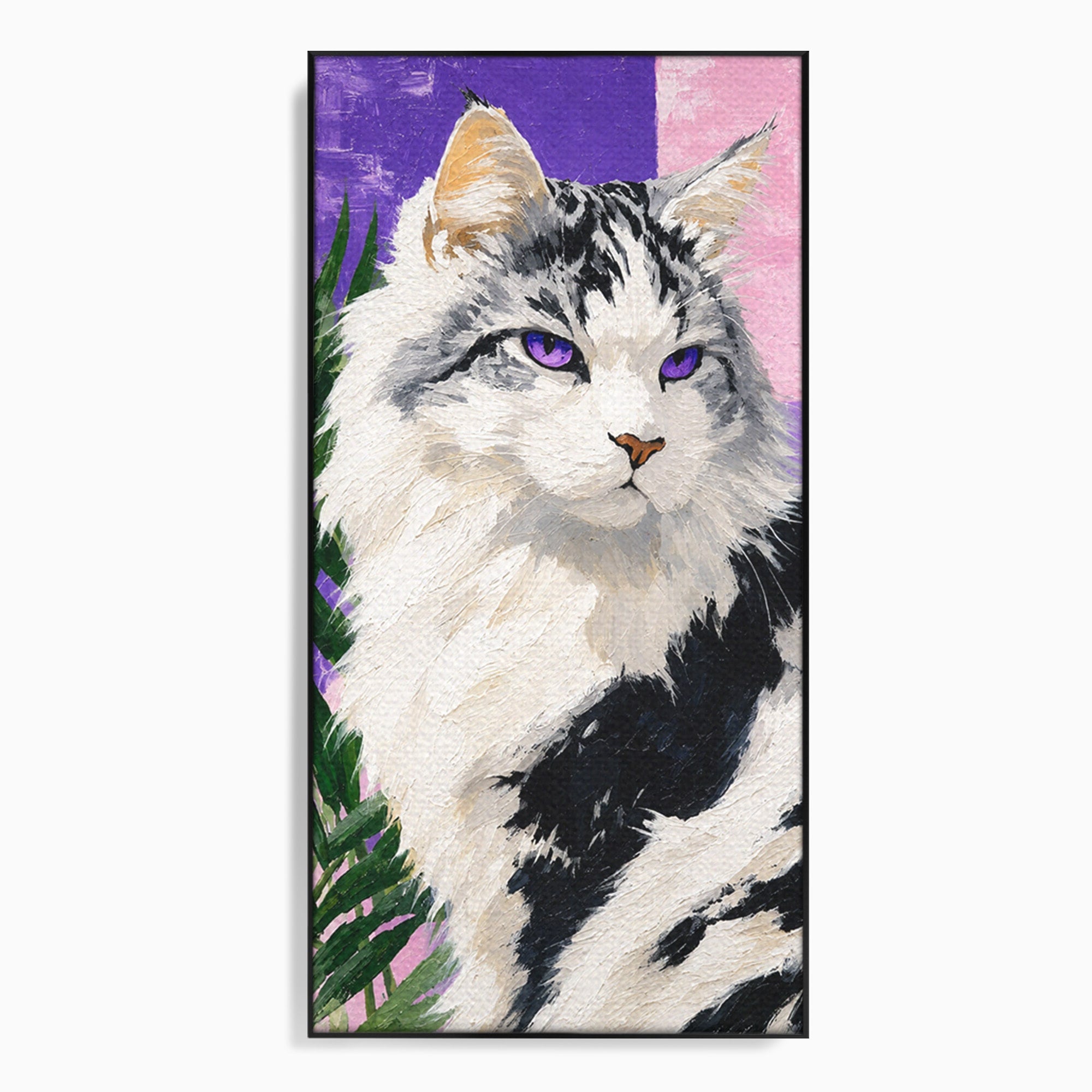 Tablou Canvas Premium LuxCanva® M1556, Pisica Eleganta, Pisica, Portret, Eleganta, Living, Dormitor, Culori Vibrante