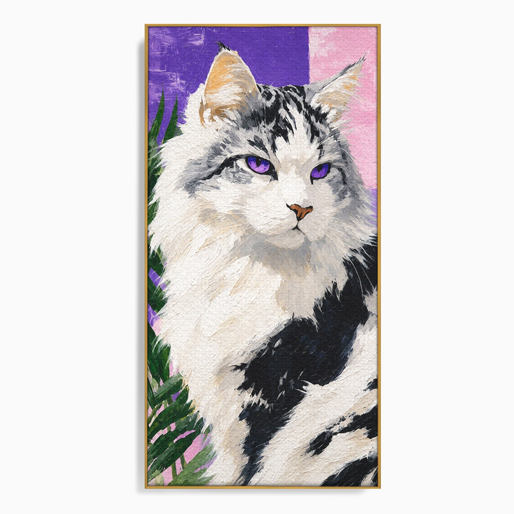 Tablou Canvas Premium LuxCanva® M1556, Pisica Eleganta, Pisica, Portret, Eleganta, Living, Dormitor, Culori Vibrante