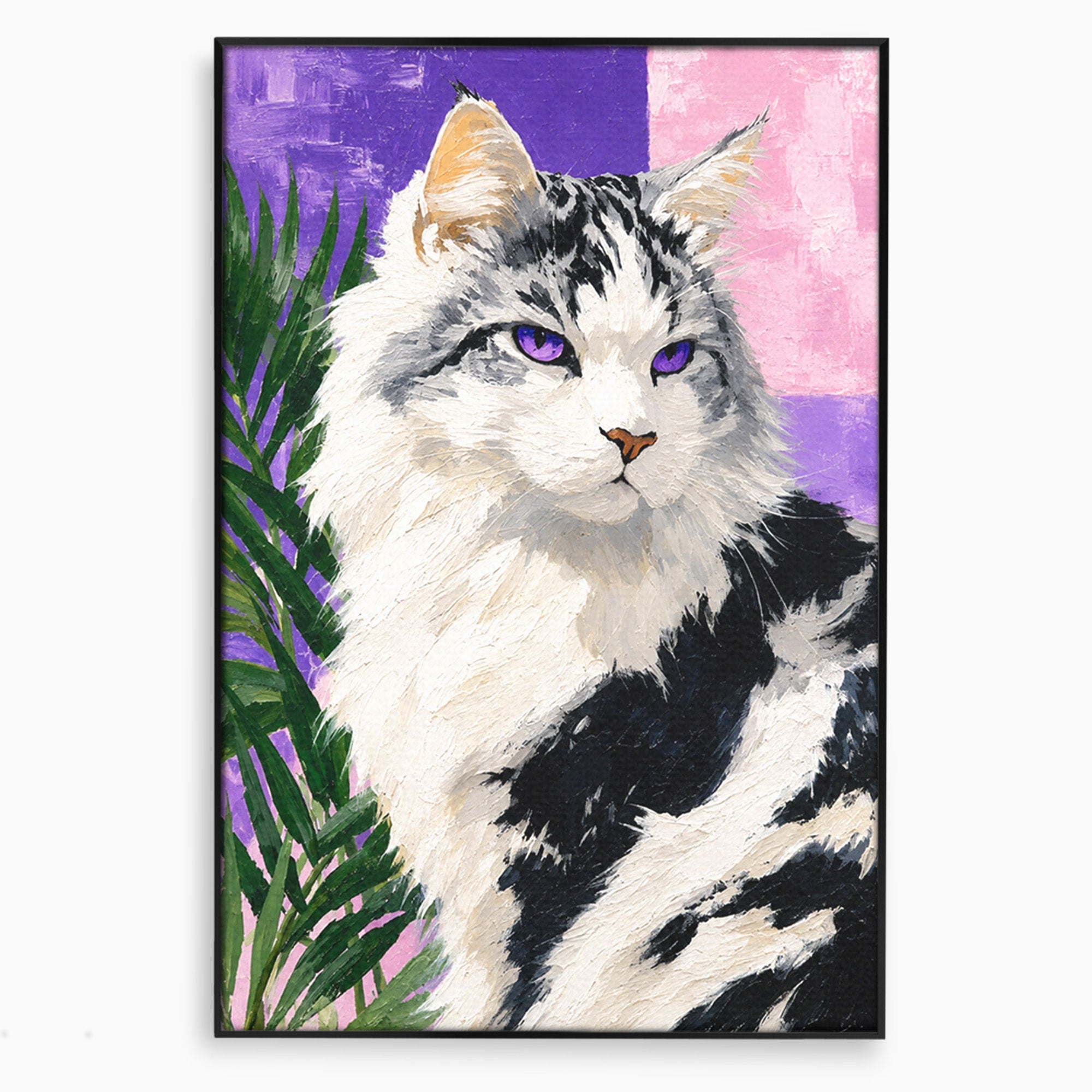 Tablou Canvas Premium LuxCanva® M1556, Pisica Eleganta, Pisica, Portret, Eleganta, Living, Dormitor, Culori Vibrante