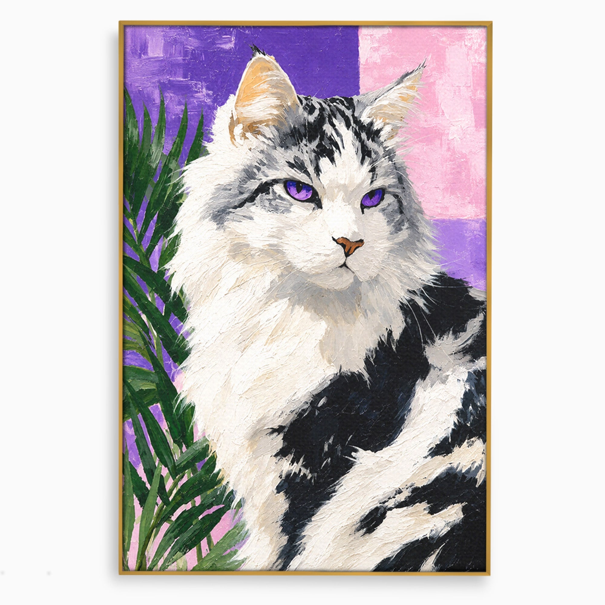 Tablou Canvas Premium LuxCanva® M1556, Pisica Eleganta, Pisica, Portret, Eleganta, Living, Dormitor, Culori Vibrante