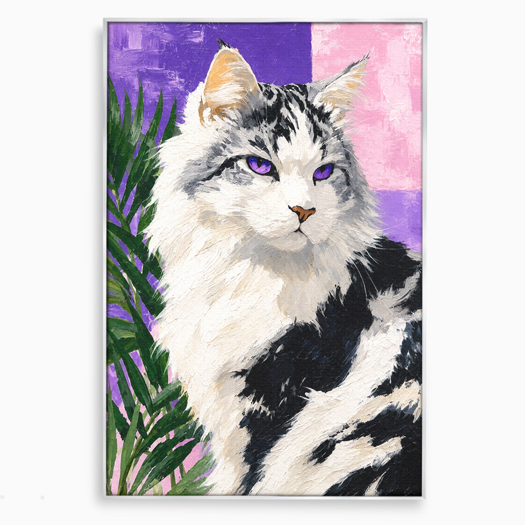 Tablou Canvas Premium LuxCanva® M1556, Pisica Eleganta, Pisica, Portret, Eleganta, Living, Dormitor, Culori Vibrante