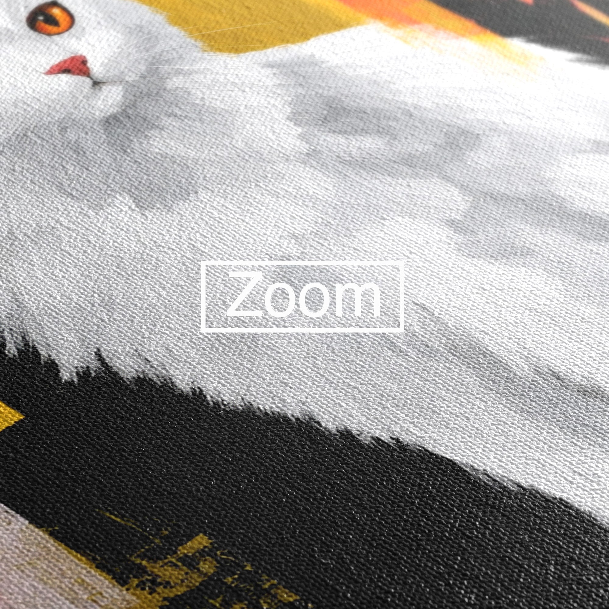 Tablou Canvas Premium LuxCanva® M1557, Grație în Alb, Pisica, Animale, Living, Arta Moderna, Culori Contrastante, Culori Vibrante