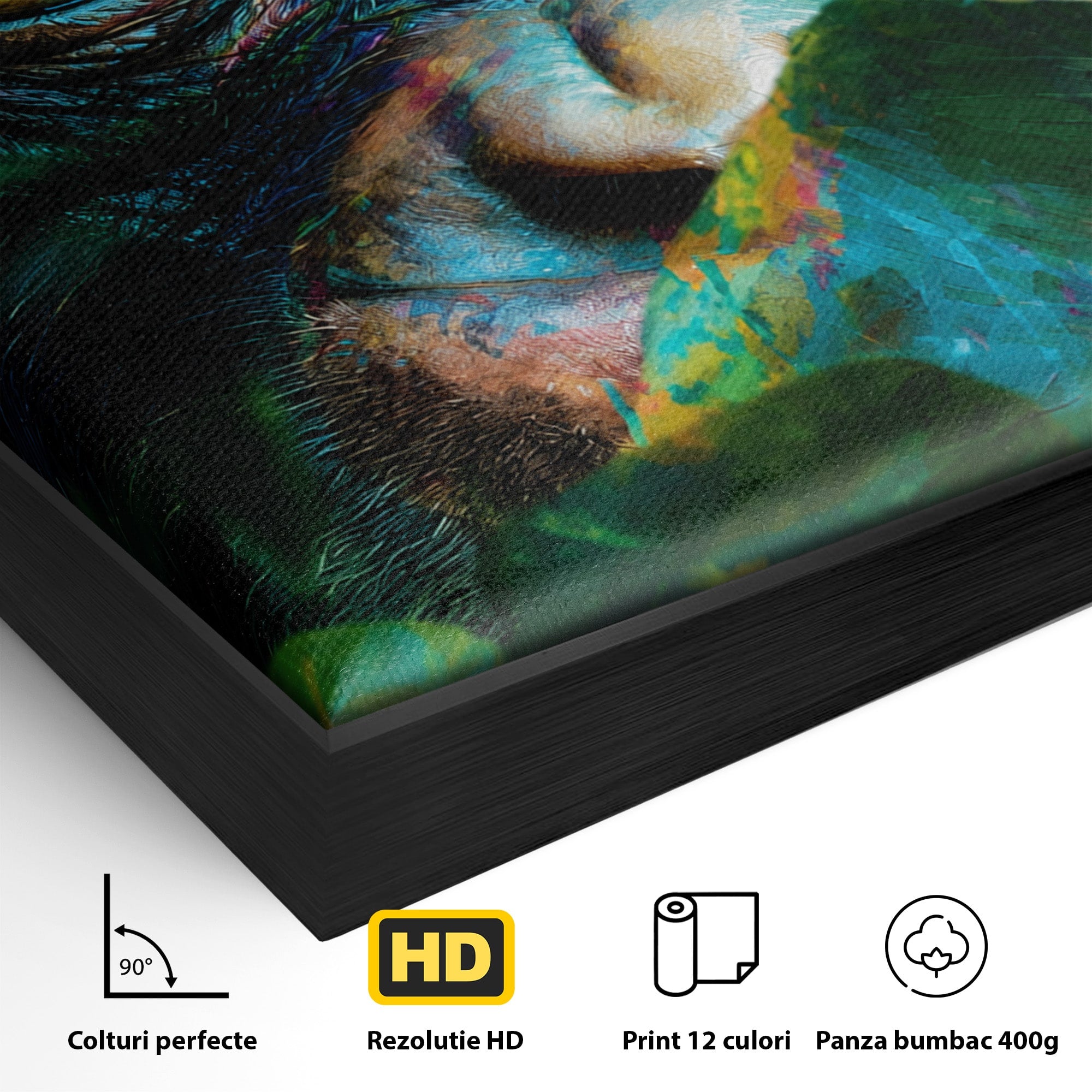 Tablou Canvas Premium LuxCanva® M1558, Privirea Maimutei, Maimuta, Jungla, Animale, Salbaticie, Living, Culori Vibrante
