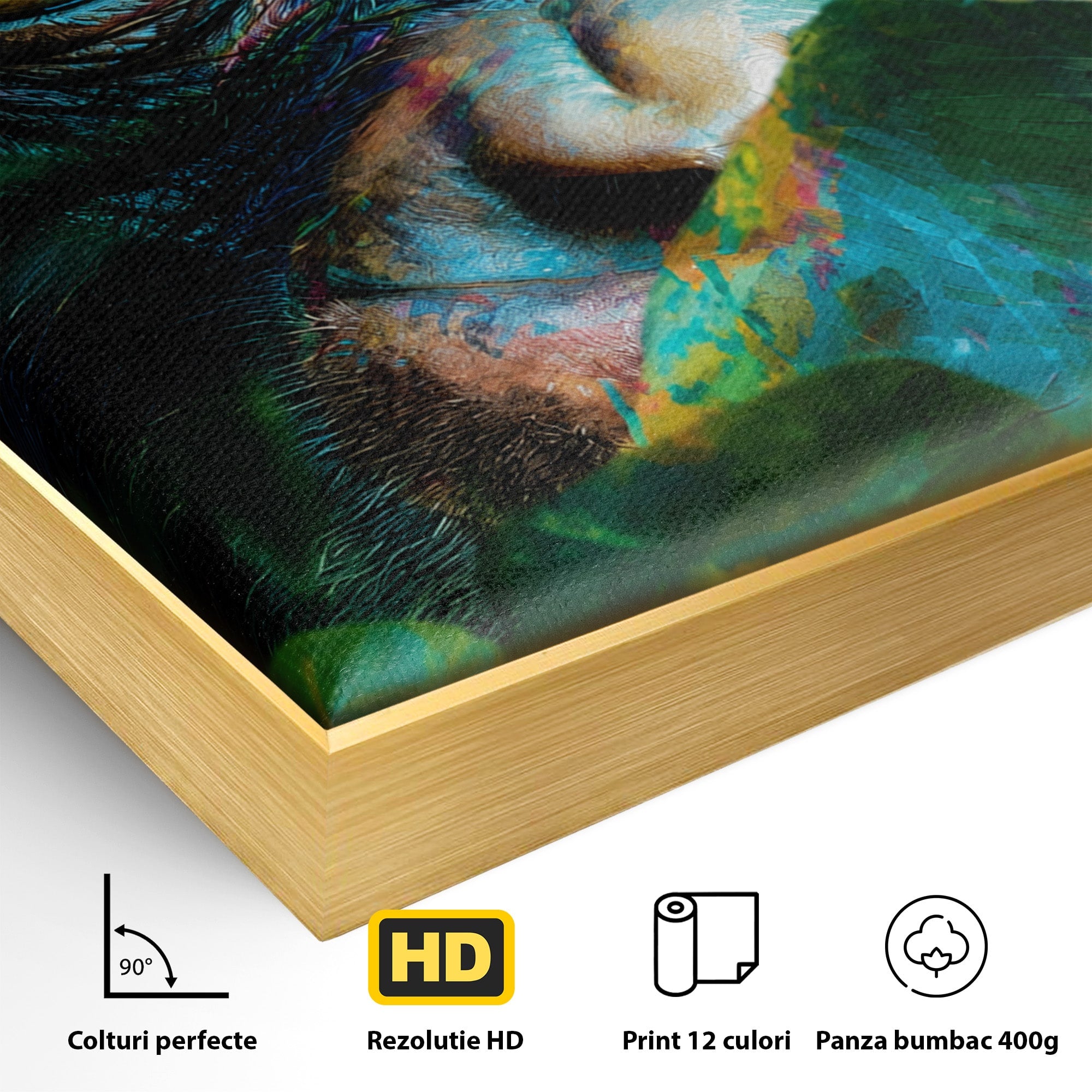 Tablou Canvas Premium LuxCanva® M1558, Privirea Maimutei, Maimuta, Jungla, Animale, Salbaticie, Living, Culori Vibrante