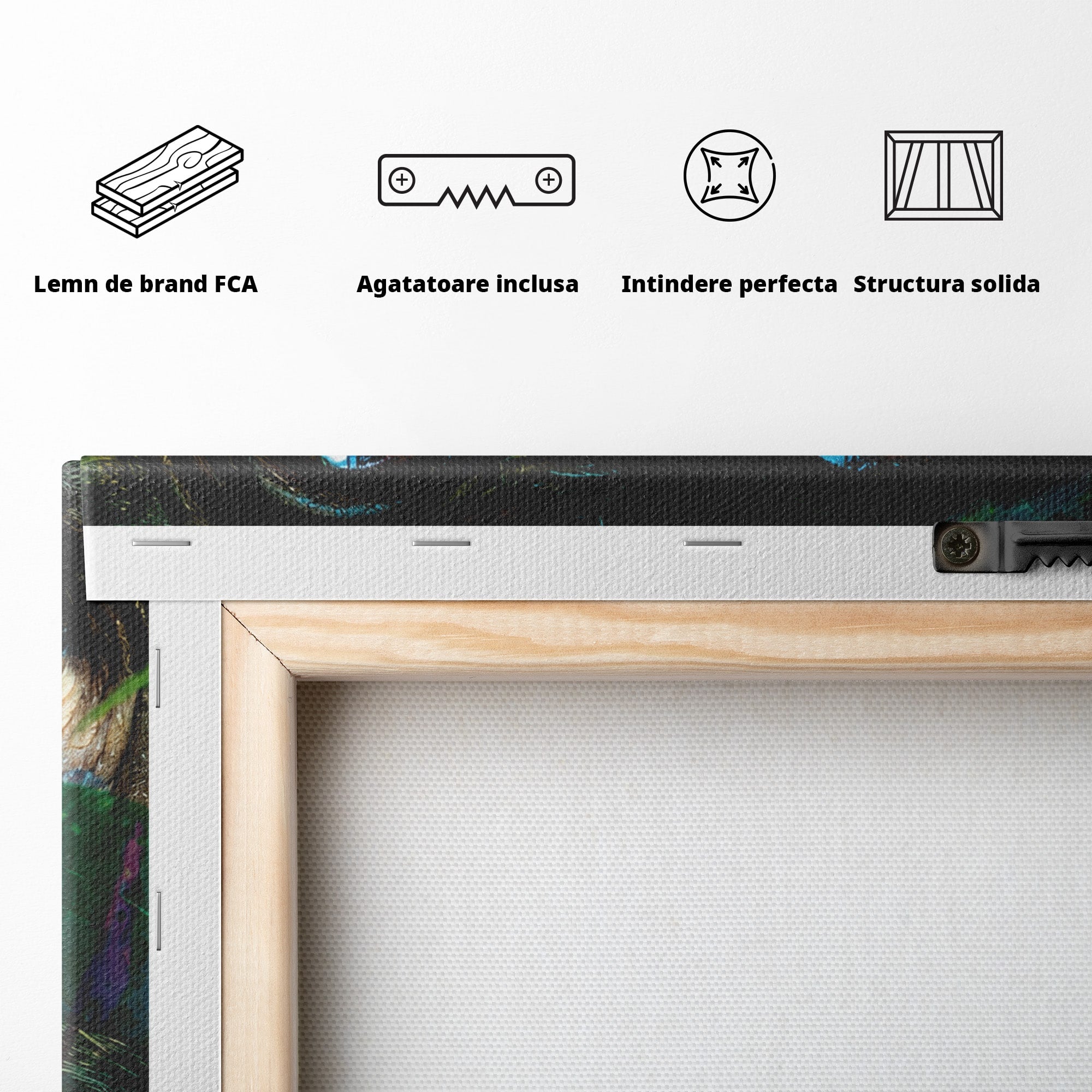Tablou Canvas Premium LuxCanva® M1558, Privirea Maimutei, Maimuta, Jungla, Animale, Salbaticie, Living, Culori Vibrante