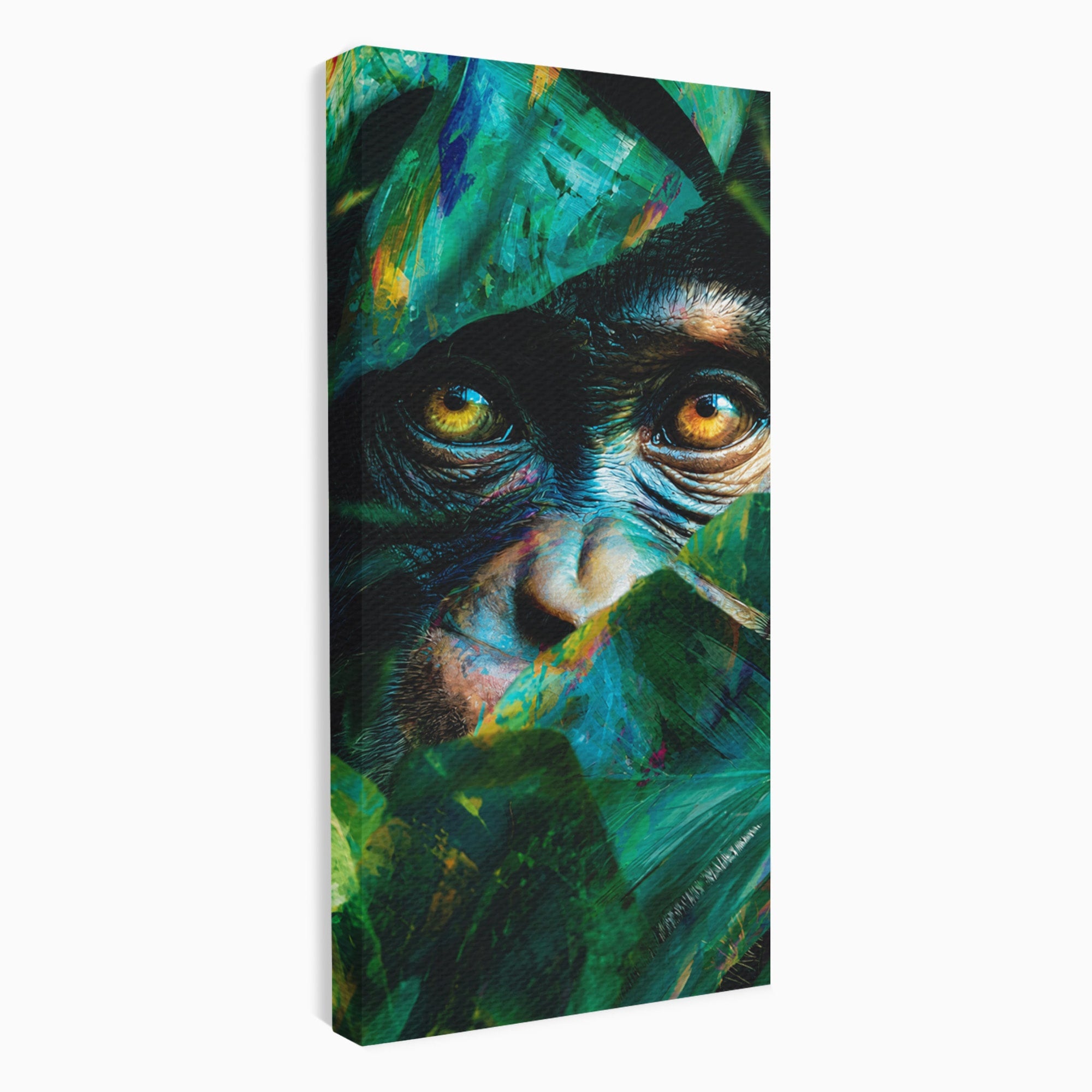 Tablou Canvas Premium LuxCanva® M1558, Privirea Maimutei, Maimuta, Jungla, Animale, Salbaticie, Living, Culori Vibrante
