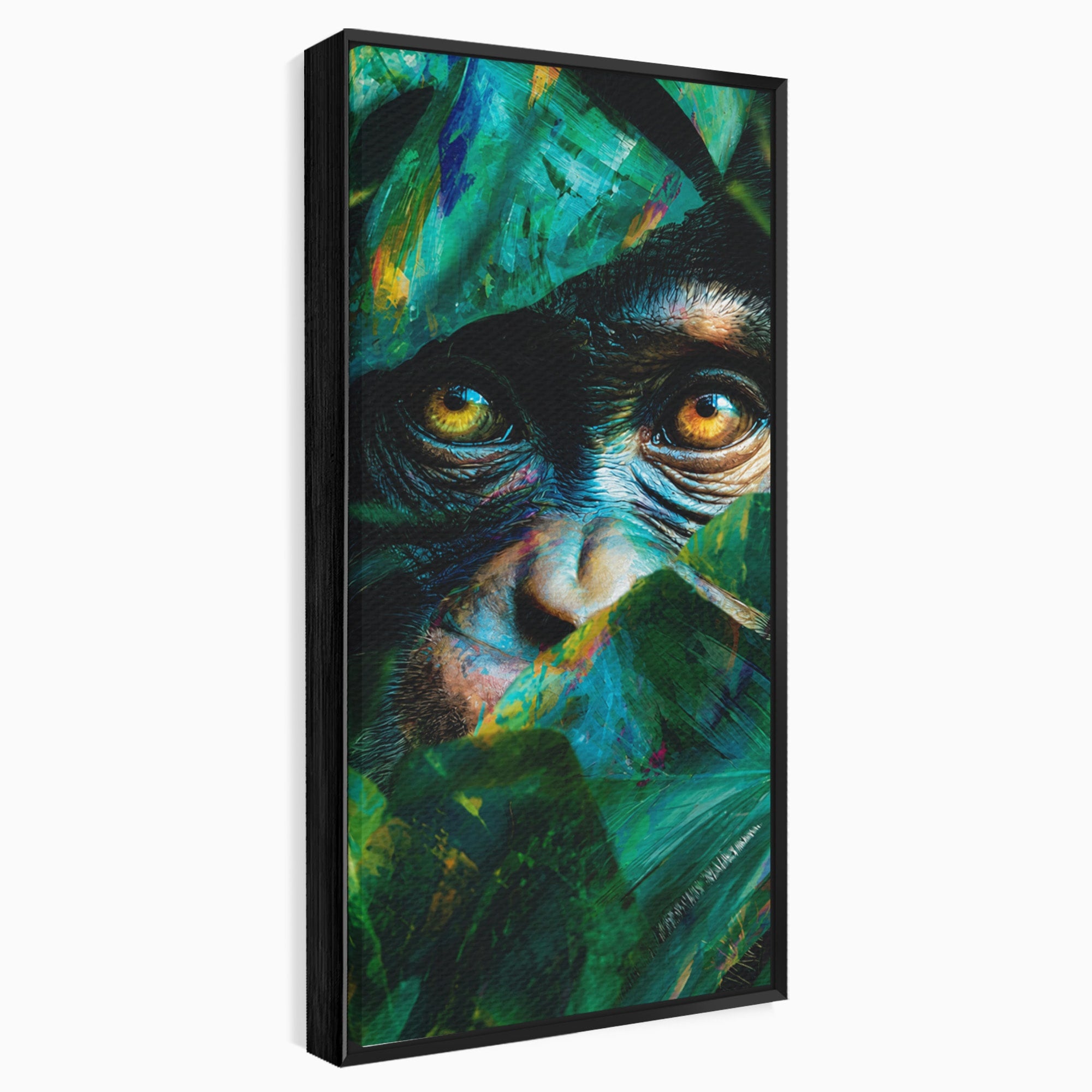 Tablou Canvas Premium LuxCanva® M1558, Privirea Maimutei, Maimuta, Jungla, Animale, Salbaticie, Living, Culori Vibrante