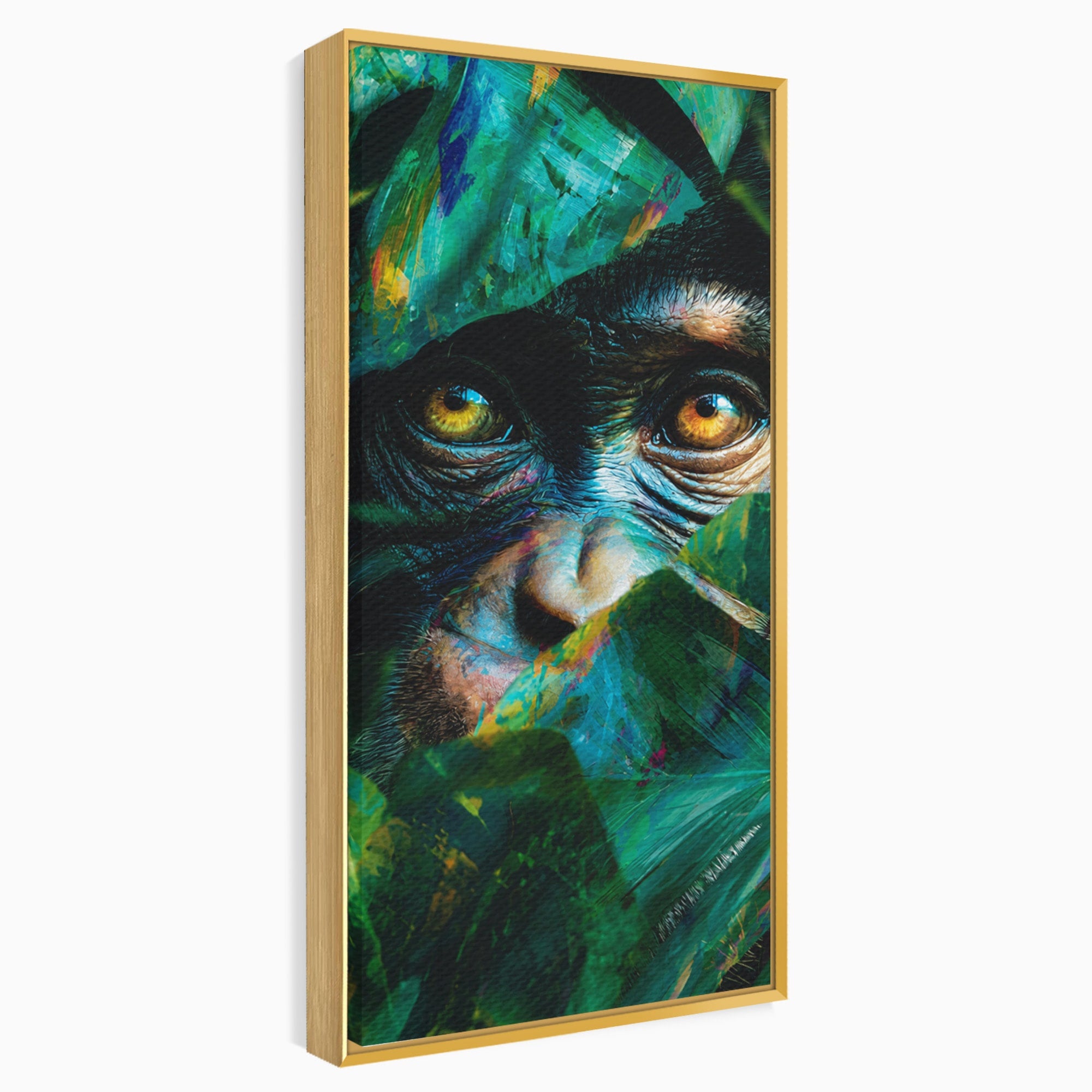 Tablou Canvas Premium LuxCanva® M1558, Privirea Maimutei, Maimuta, Jungla, Animale, Salbaticie, Living, Culori Vibrante