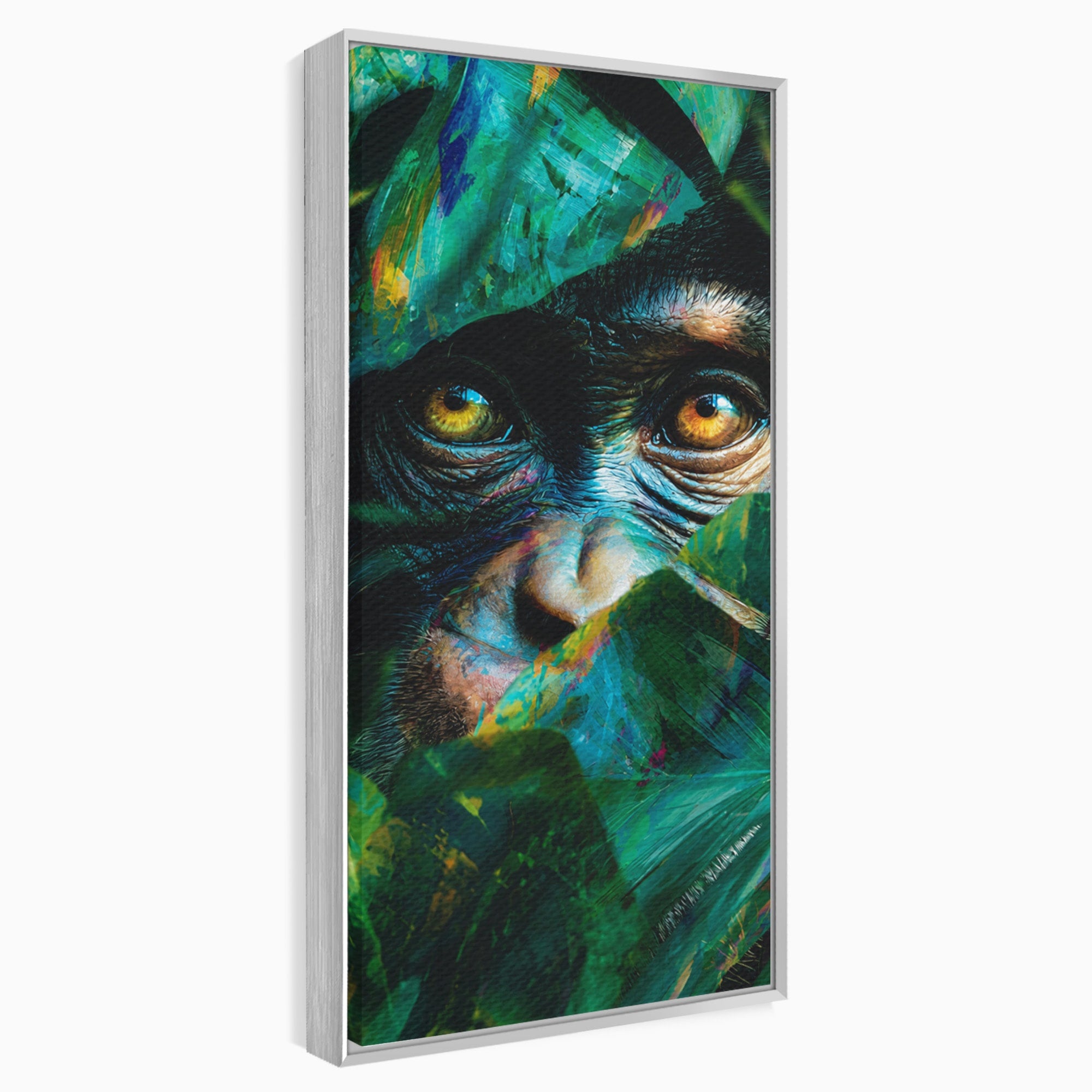 Tablou Canvas Premium LuxCanva® M1558, Privirea Maimutei, Maimuta, Jungla, Animale, Salbaticie, Living, Culori Vibrante