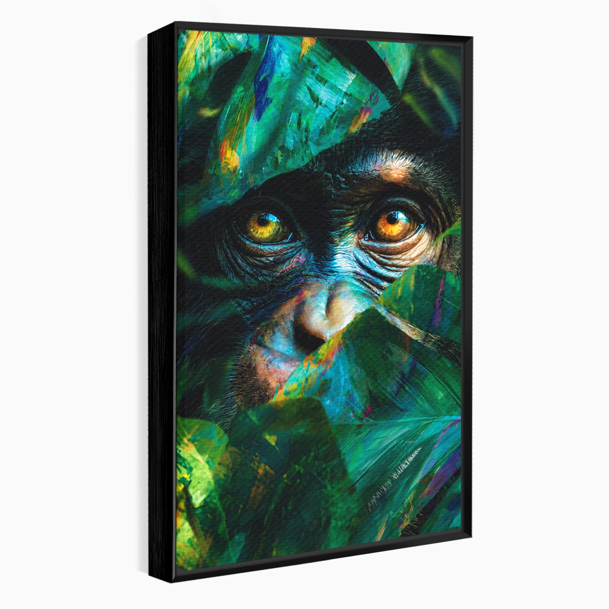 Tablou Canvas Premium LuxCanva® M1558, Privirea Maimutei, Maimuta, Jungla, Animale, Salbaticie, Living, Culori Vibrante