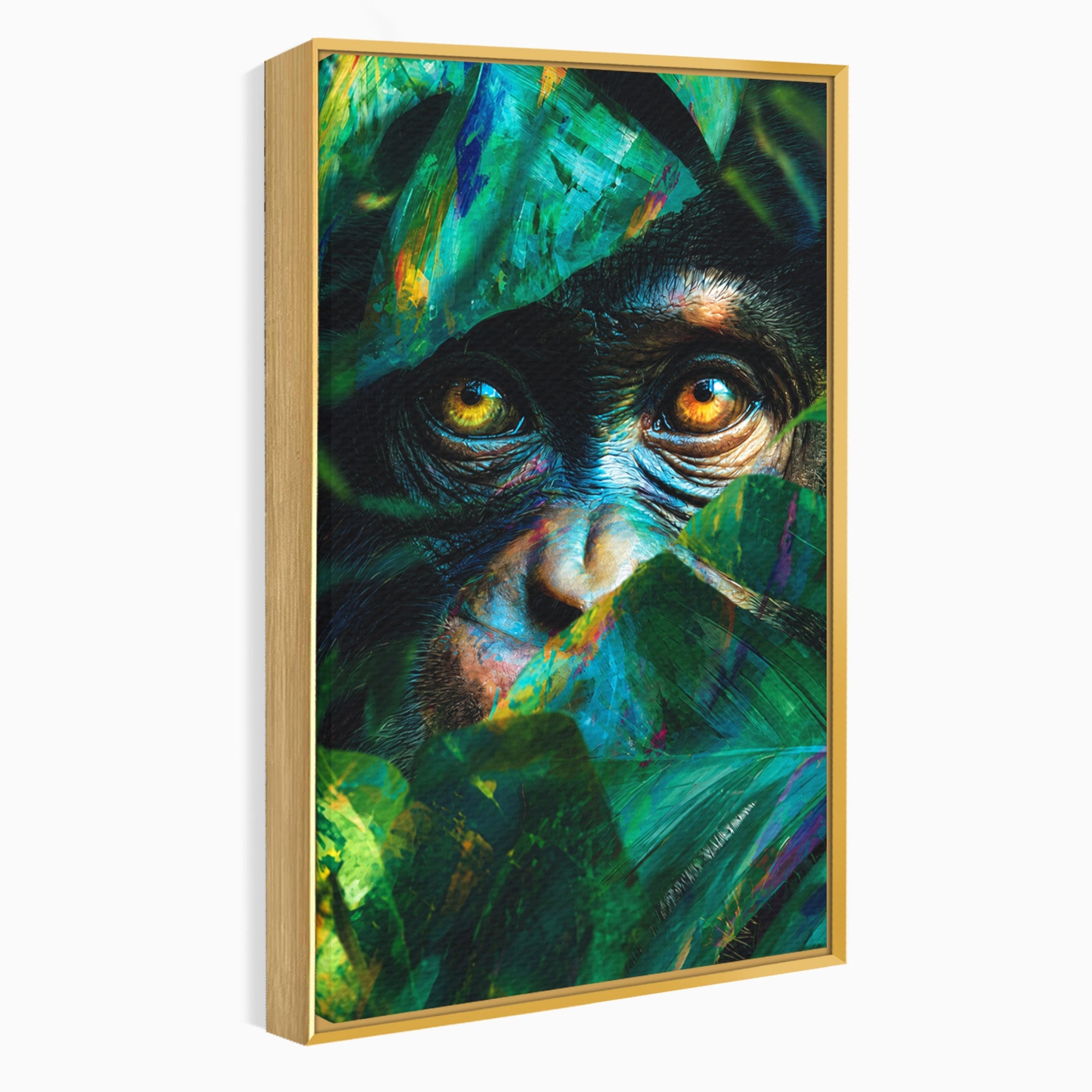 Tablou Canvas Premium LuxCanva® M1558, Privirea Maimutei, Maimuta, Jungla, Animale, Salbaticie, Living, Culori Vibrante