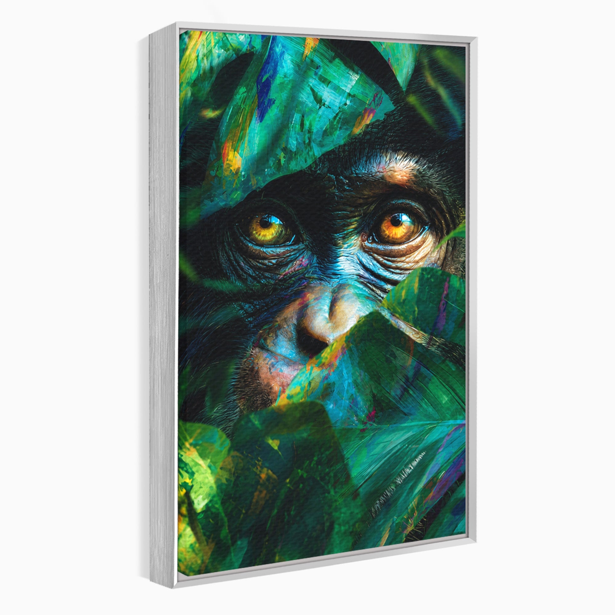 Tablou Canvas Premium LuxCanva® M1558, Privirea Maimutei, Maimuta, Jungla, Animale, Salbaticie, Living, Culori Vibrante