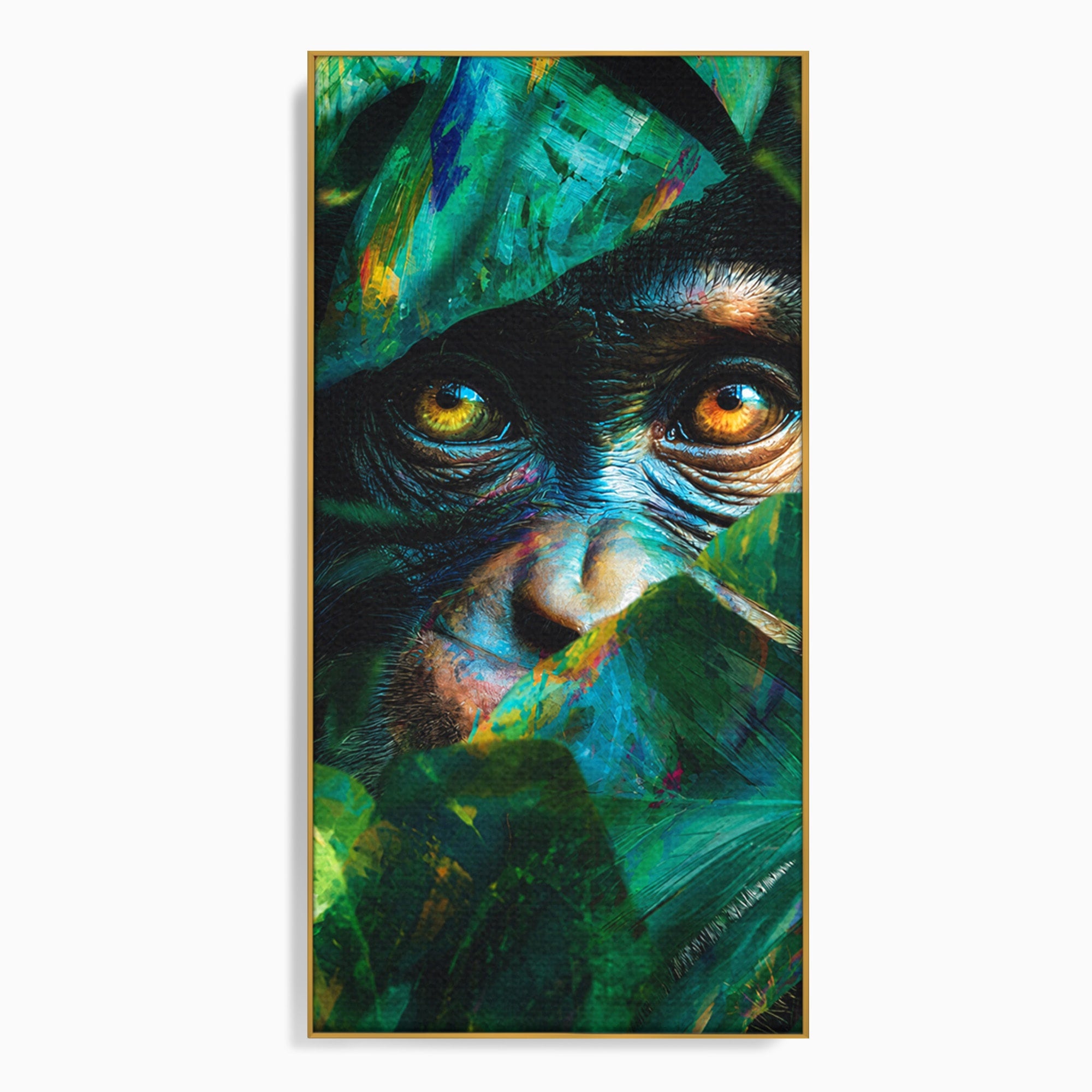 Tablou Canvas Premium LuxCanva® M1558, Privirea Maimutei, Maimuta, Jungla, Animale, Salbaticie, Living, Culori Vibrante