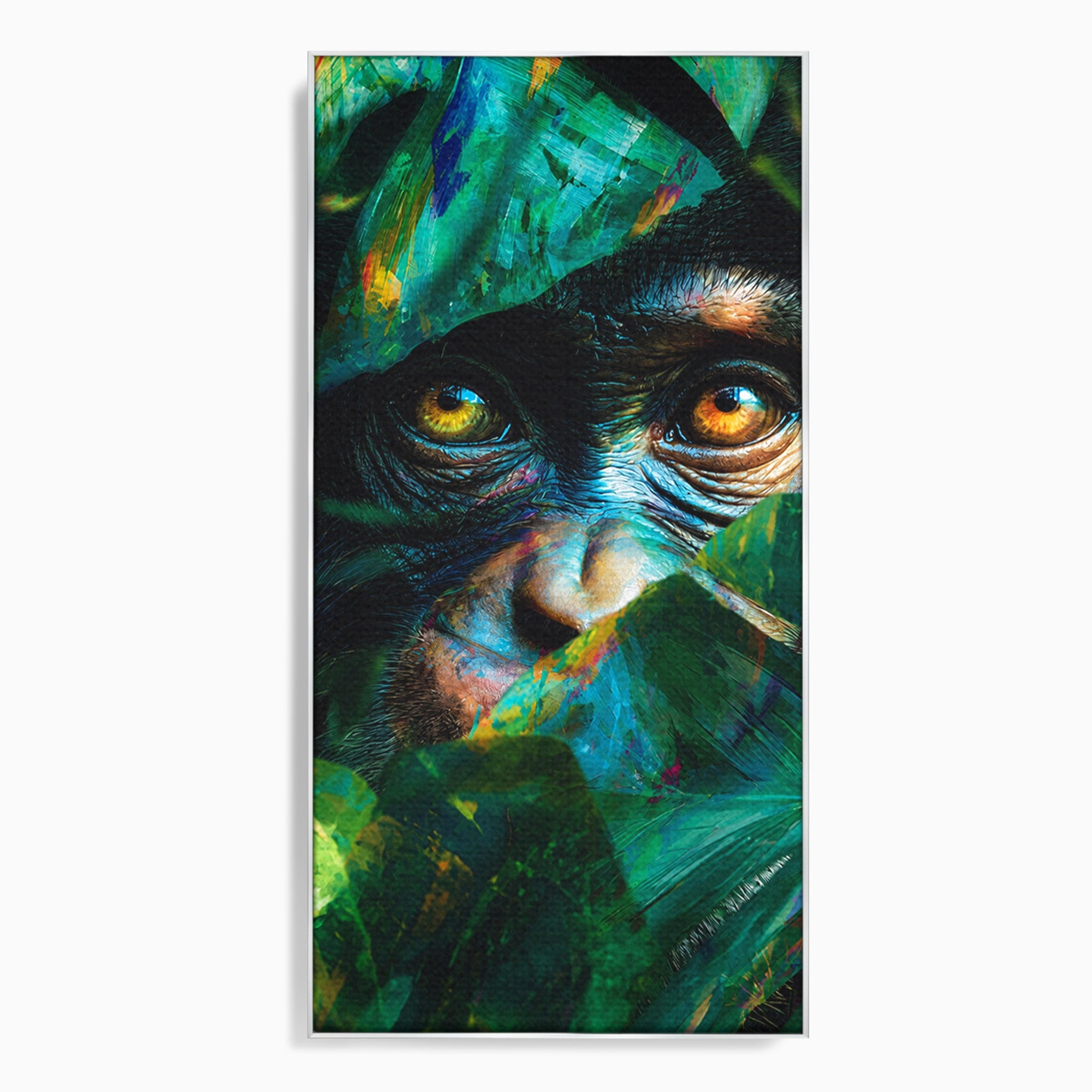 Tablou Canvas Premium LuxCanva® M1558, Privirea Maimutei, Maimuta, Jungla, Animale, Salbaticie, Living, Culori Vibrante