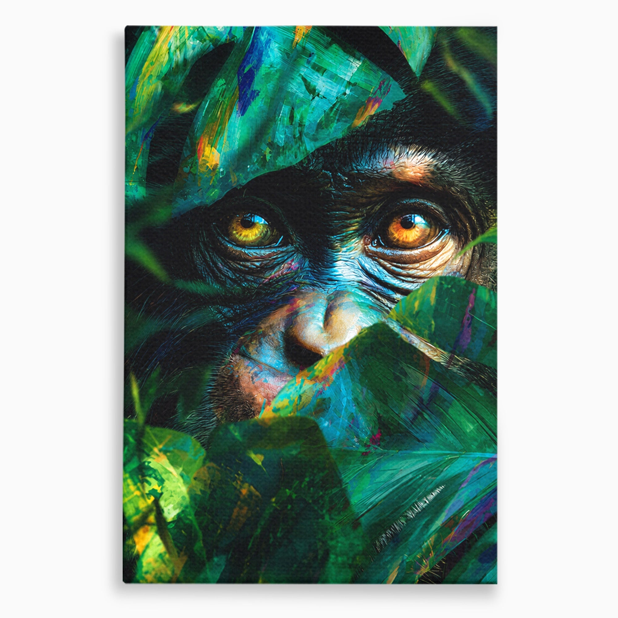 Tablou Canvas Premium LuxCanva® M1558, Privirea Maimutei, Maimuta, Jungla, Animale, Salbaticie, Living, Culori Vibrante