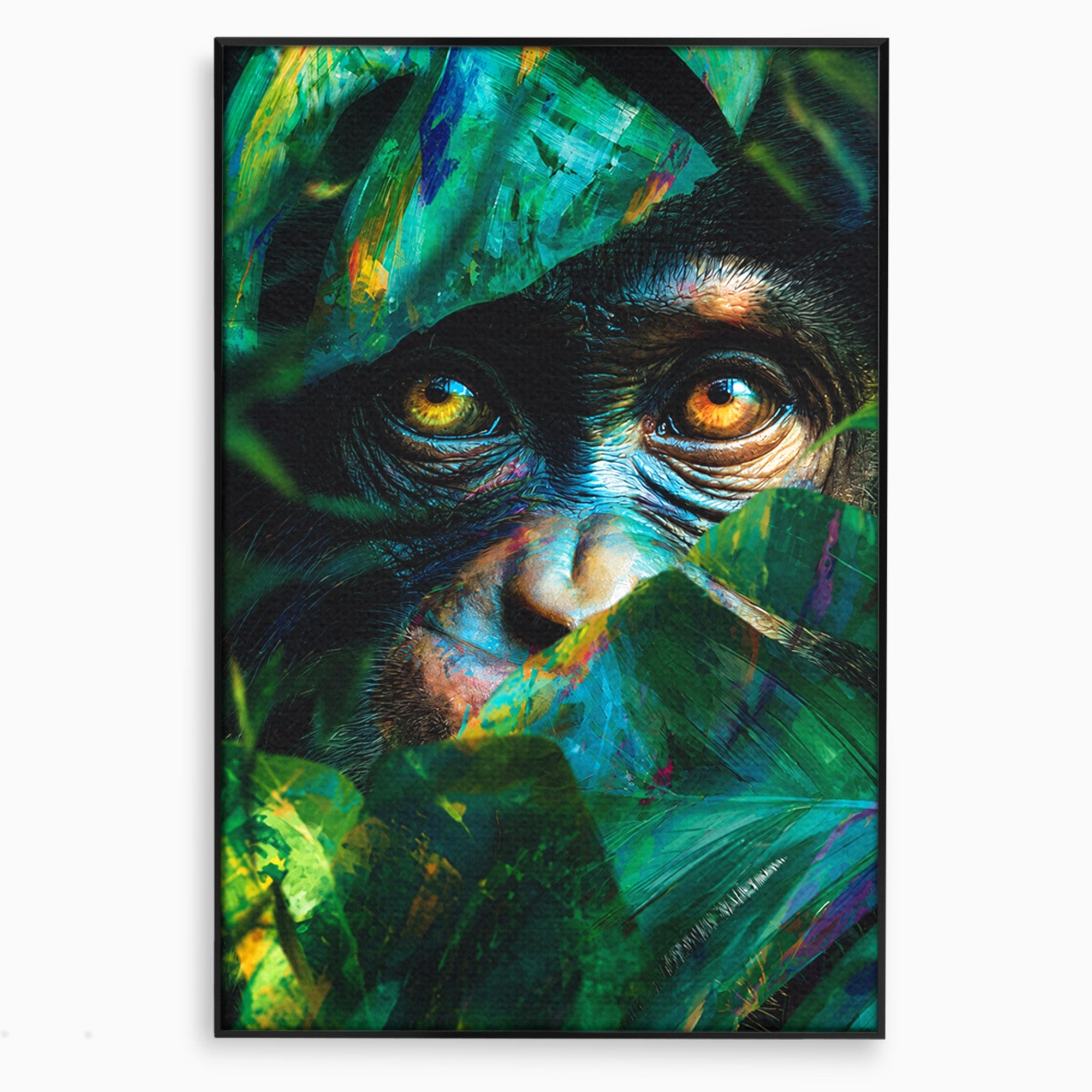 Tablou Canvas Premium LuxCanva® M1558, Privirea Maimutei, Maimuta, Jungla, Animale, Salbaticie, Living, Culori Vibrante