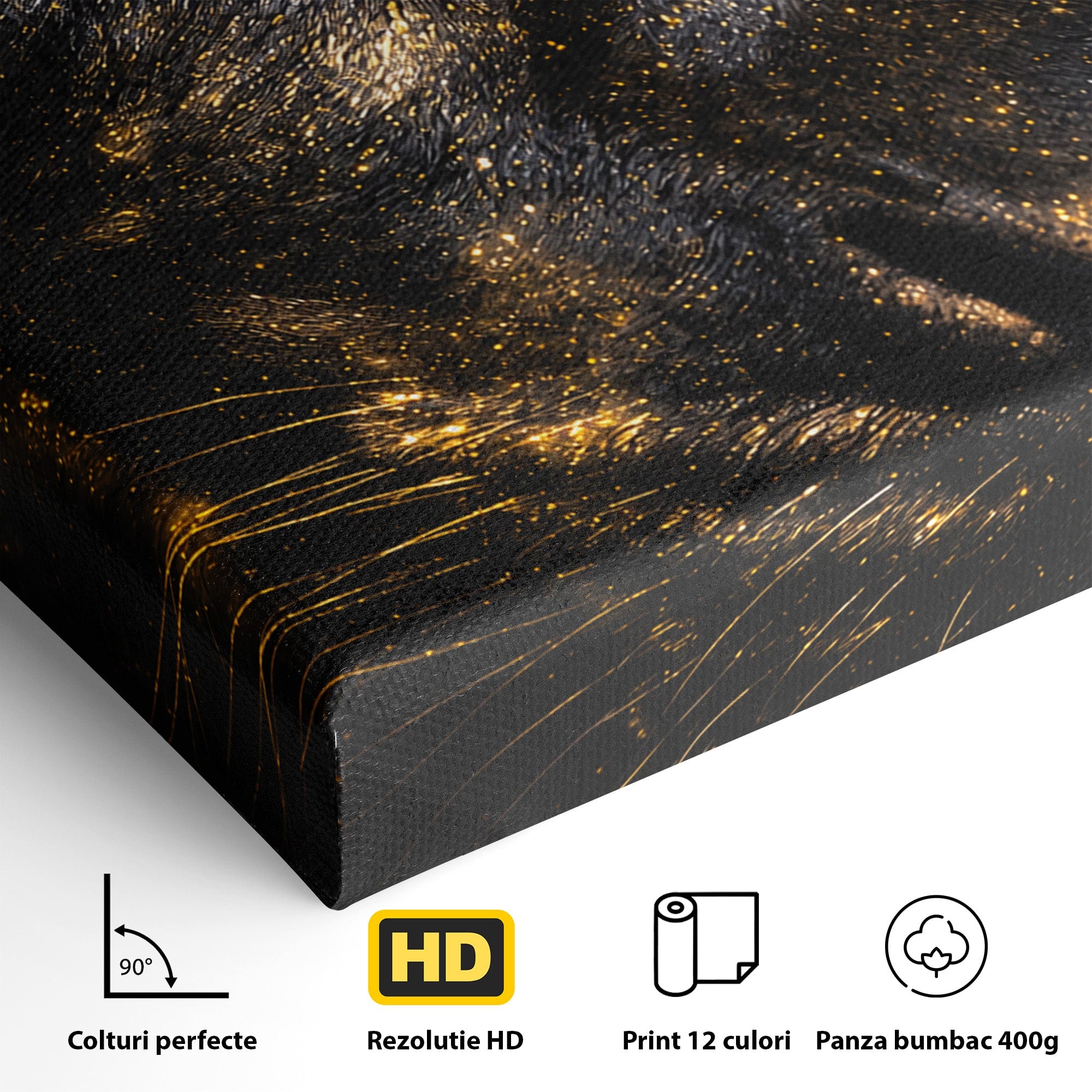 Tablou Canvas Premium LuxCanva® M1559, Pantera Aurie, Pantera, Animale, Mister, Eleganta, Dormitor, Living, Culori Vibrante