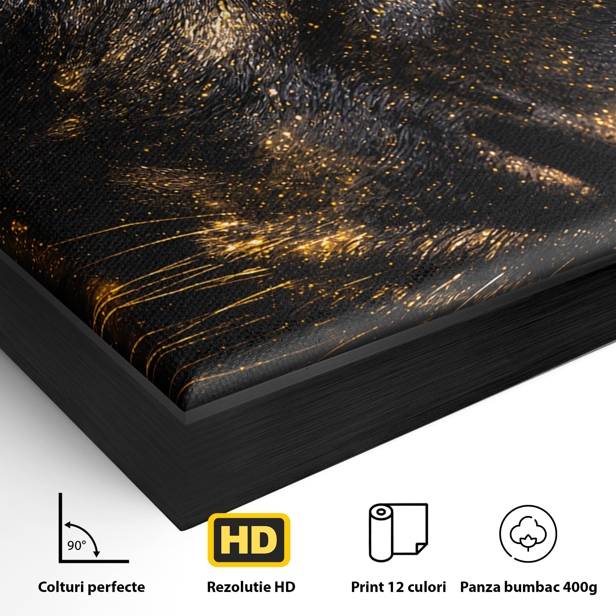 Tablou Canvas Premium LuxCanva® M1559, Pantera Aurie, Pantera, Animale, Mister, Eleganta, Dormitor, Living, Culori Vibrante