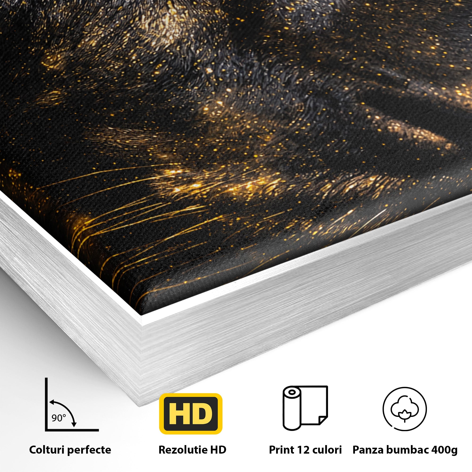 Tablou Canvas Premium LuxCanva® M1559, Pantera Aurie, Pantera, Animale, Mister, Eleganta, Dormitor, Living, Culori Vibrante