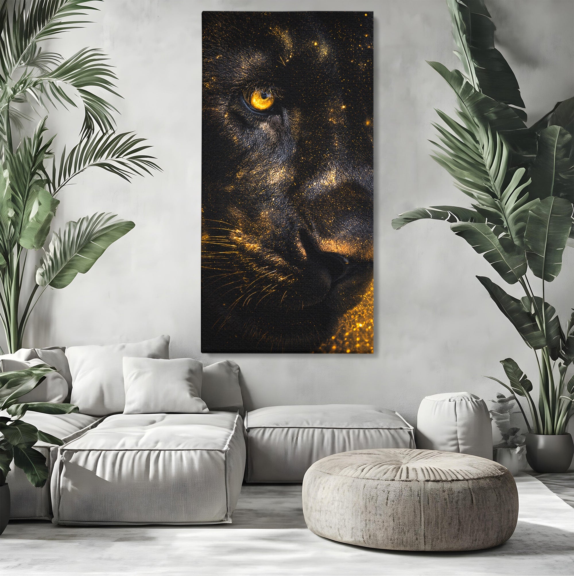 Tablou Canvas Premium LuxCanva® M1559, Pantera Aurie, Pantera, Animale, Mister, Eleganta, Dormitor, Living, Culori Vibrante