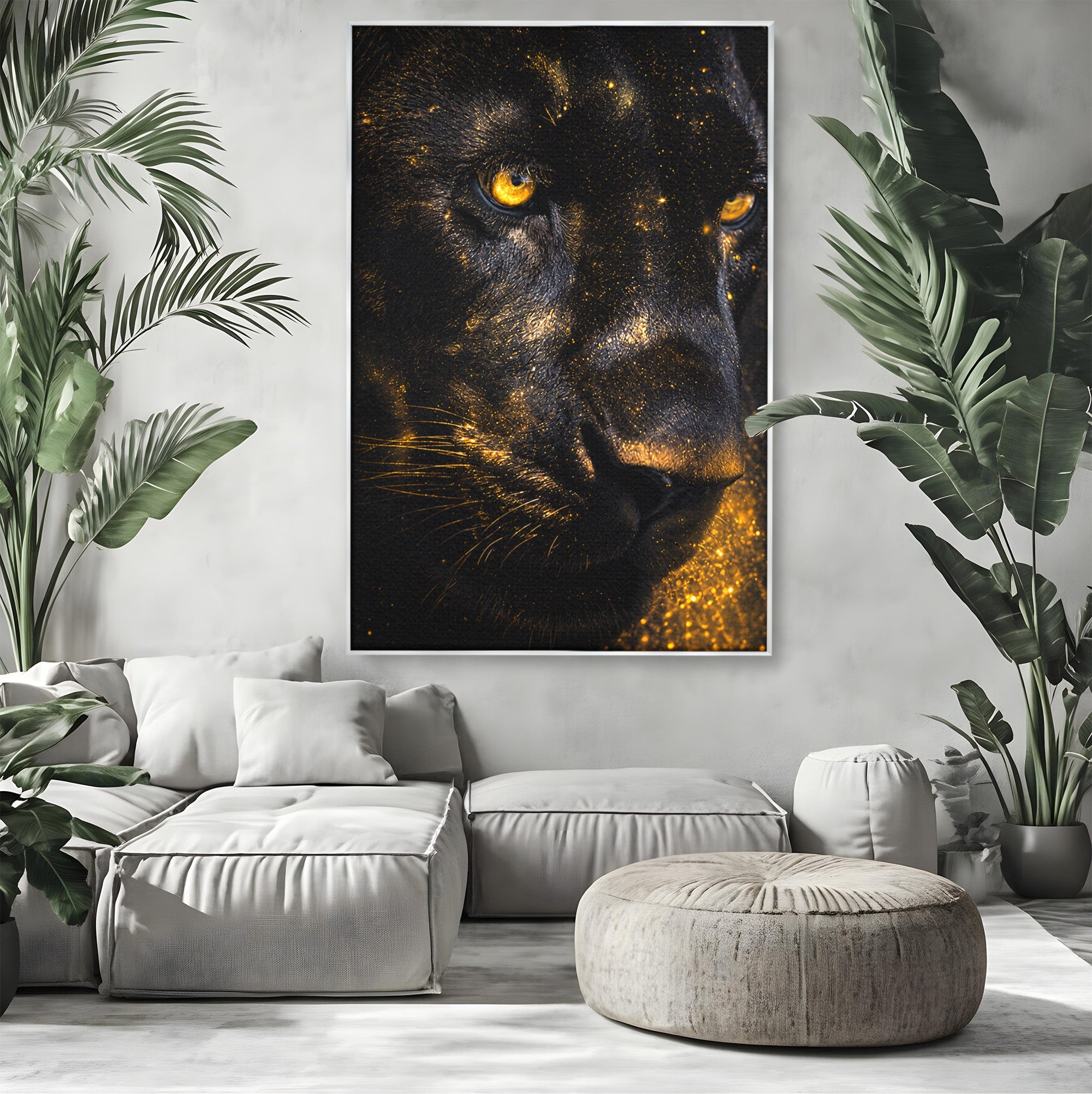 Tablou Canvas Premium LuxCanva® M1559, Pantera Aurie, Pantera, Animale, Mister, Eleganta, Dormitor, Living, Culori Vibrante