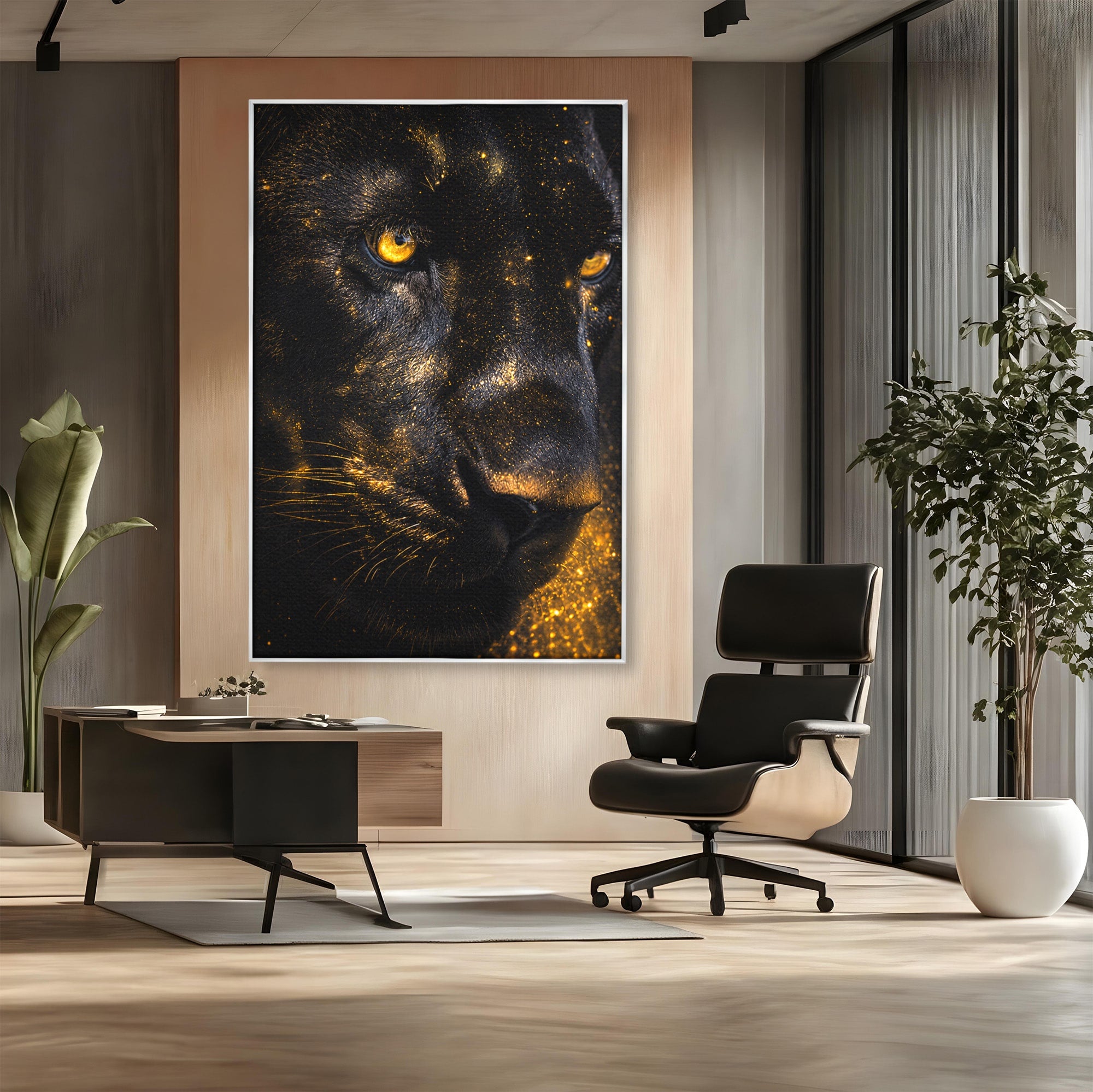 Tablou Canvas Premium LuxCanva® M1559, Pantera Aurie, Pantera, Animale, Mister, Eleganta, Dormitor, Living, Culori Vibrante