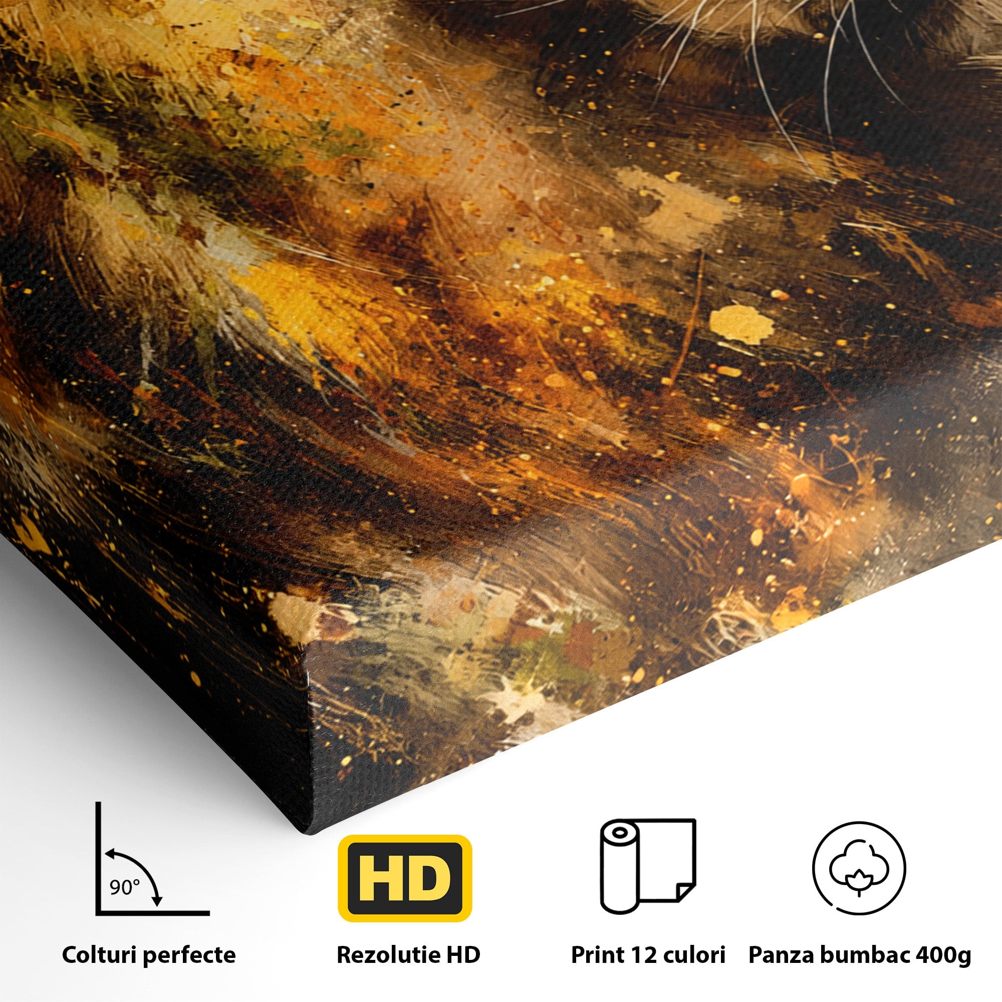 Tablou Canvas Premium LuxCanva® M1560, Privirea Leului, Leu, Portret, Animale, Putere, Living, Culori Vibrante
