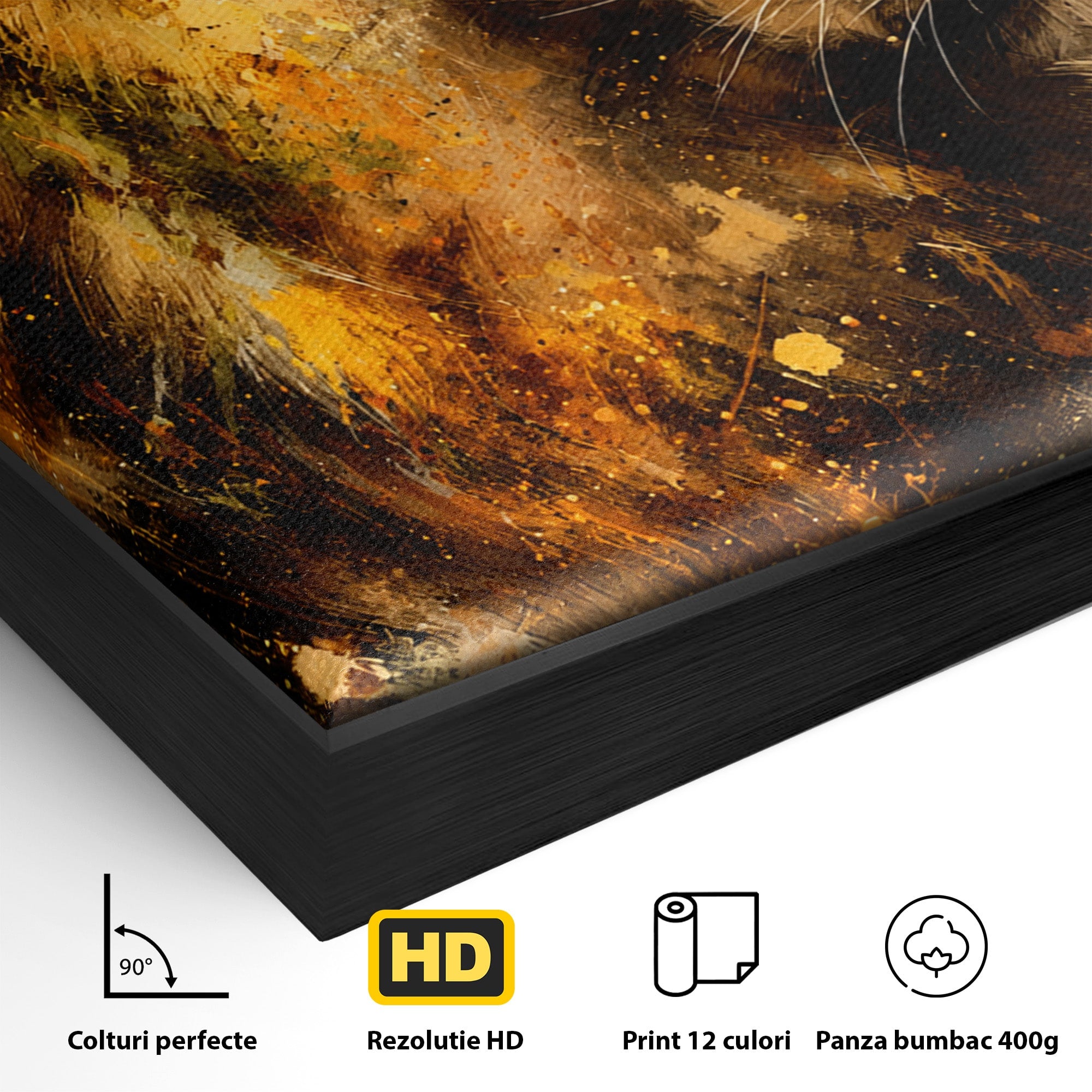 Tablou Canvas Premium LuxCanva® M1560, Privirea Leului, Leu, Portret, Animale, Putere, Living, Culori Vibrante