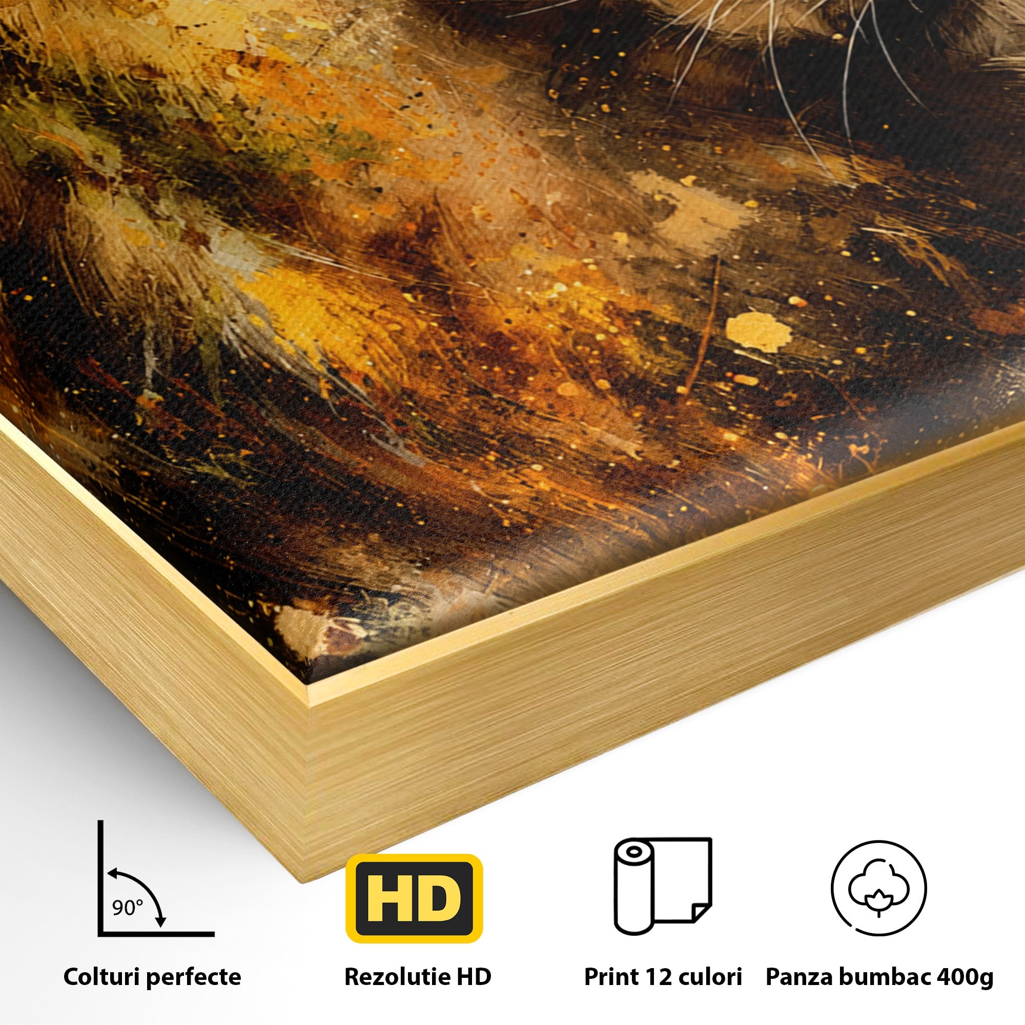Tablou Canvas Premium LuxCanva® M1560, Privirea Leului, Leu, Portret, Animale, Putere, Living, Culori Vibrante
